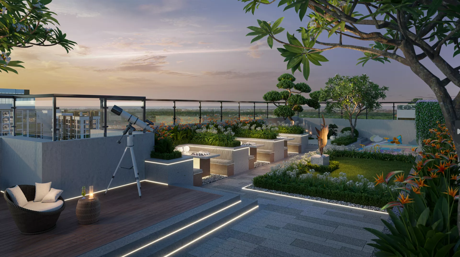 Khu vườn trên mây có phục vụ miễn phí khách thuê shophouse Vinhomes Ocean Park không?