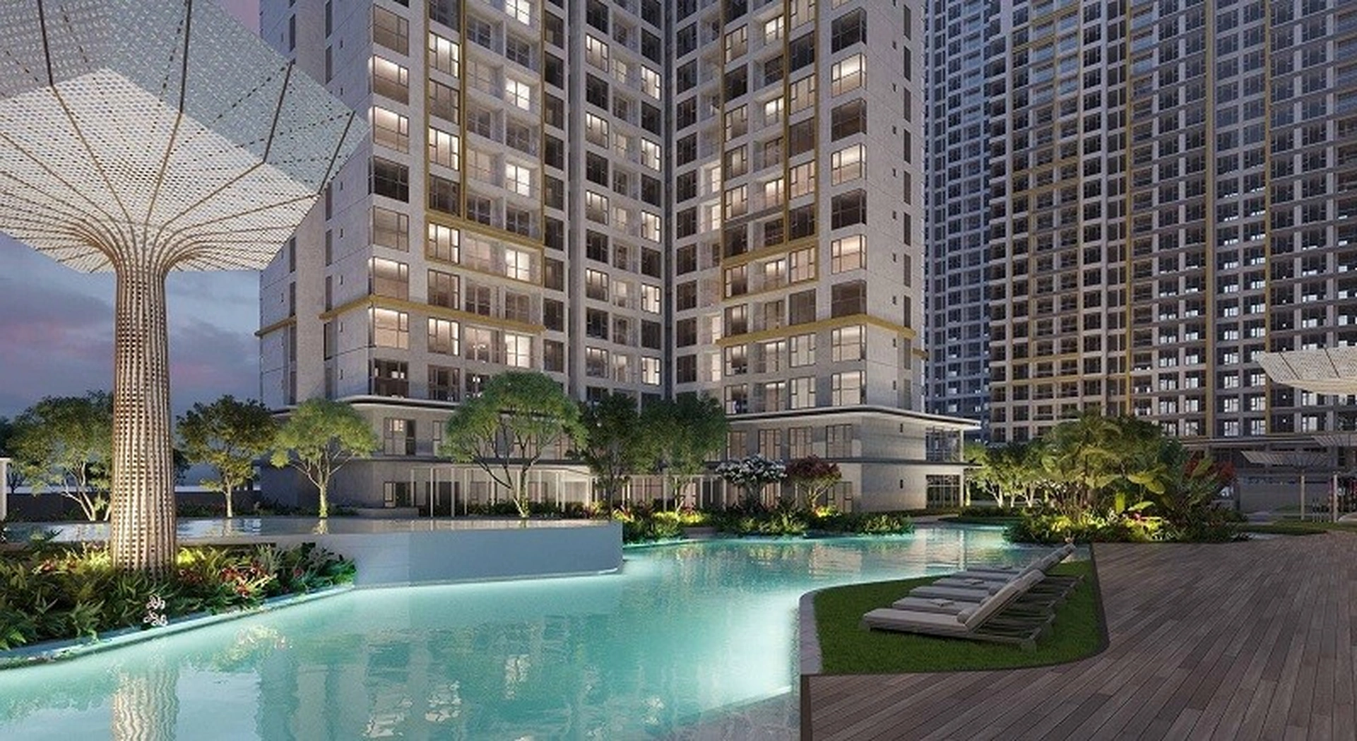 Masteri Waterfront có tổng cộng bao nhiêu thang máy đặt tại các tòa nhà?