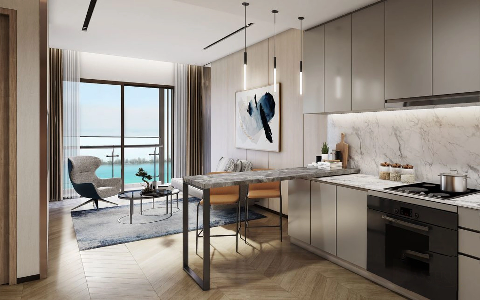 Nội thất bàn giao tại căn 3PN - Masteri Waterfront gồm những gì?