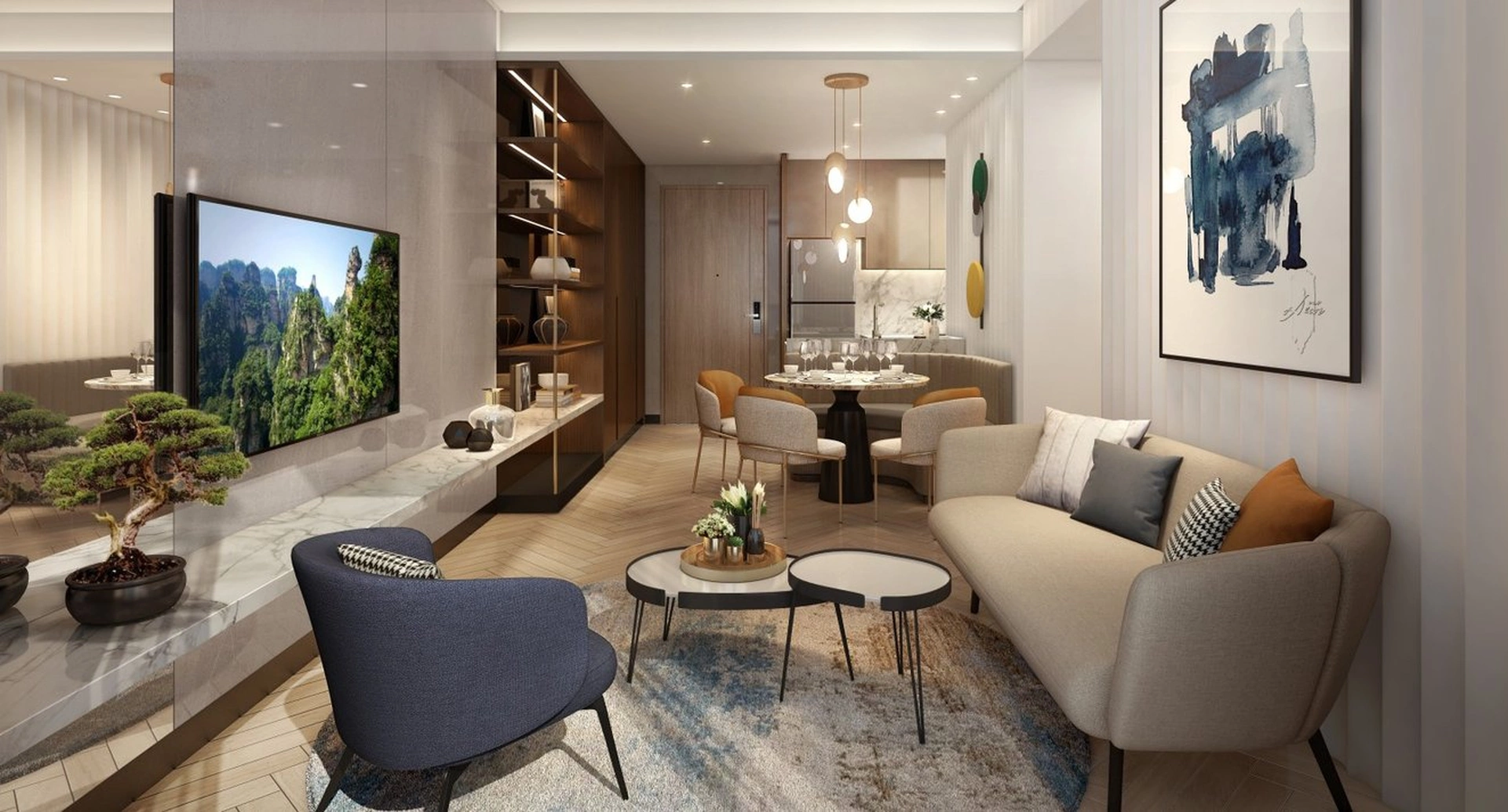 Nội thất bàn giao tại căn studio - Masteri Waterfront gồm những gì?