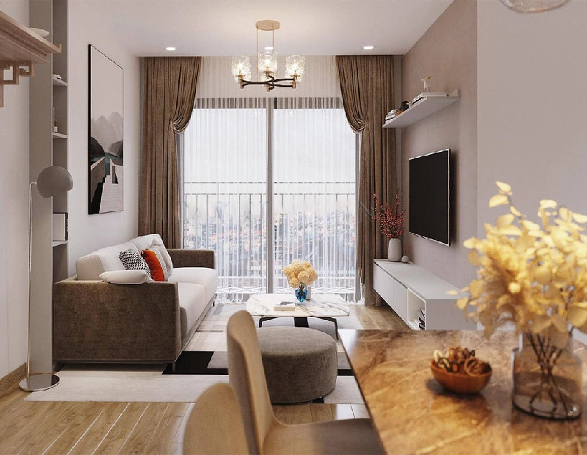 Cách thiết kế chung cư đẹp 60m2 đầy đủ khoa học, tiện nghi