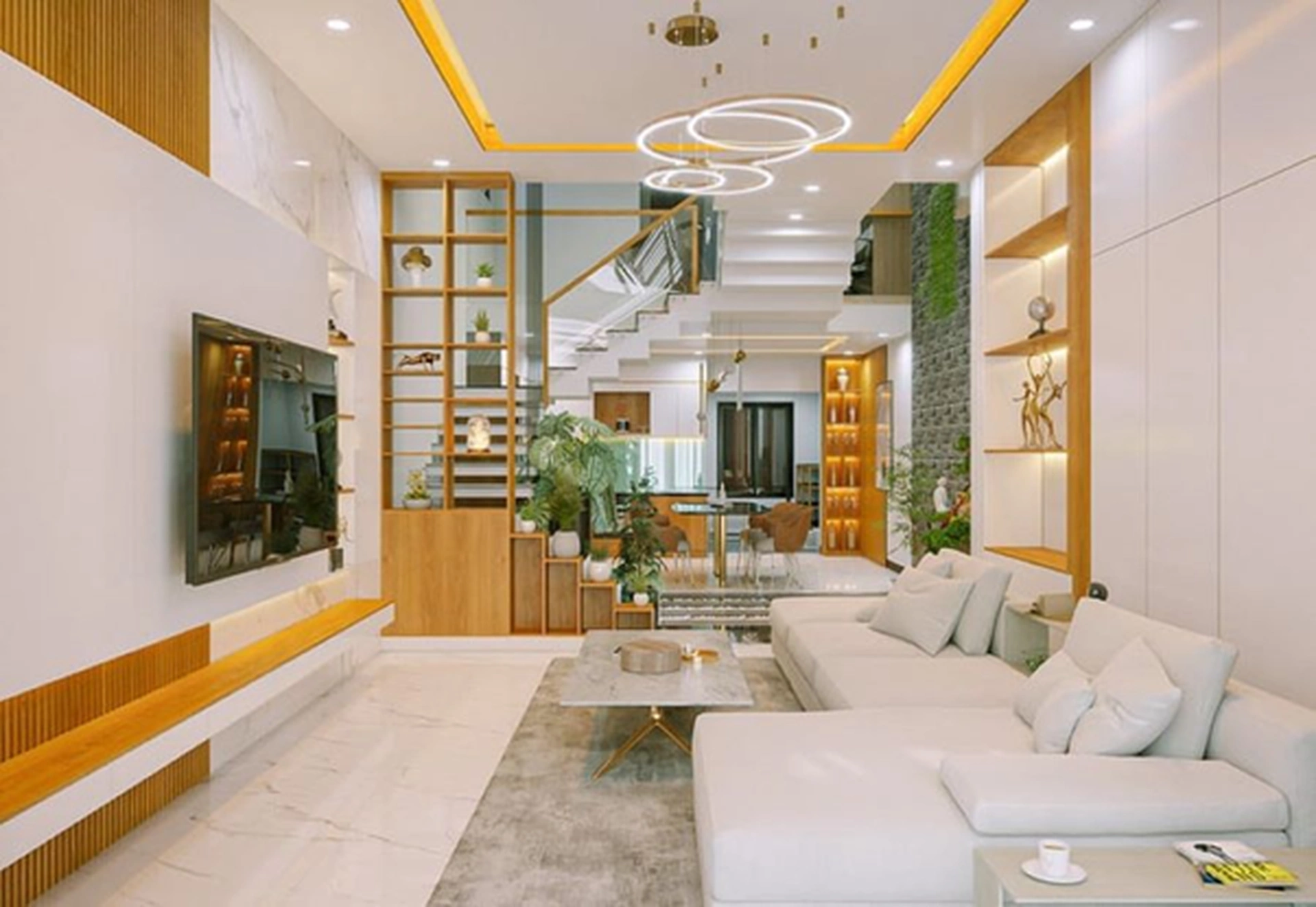 Bí quyết thiết kế phong thủy phòng khách nhà ống đón tài lộc hiệu quả nhất