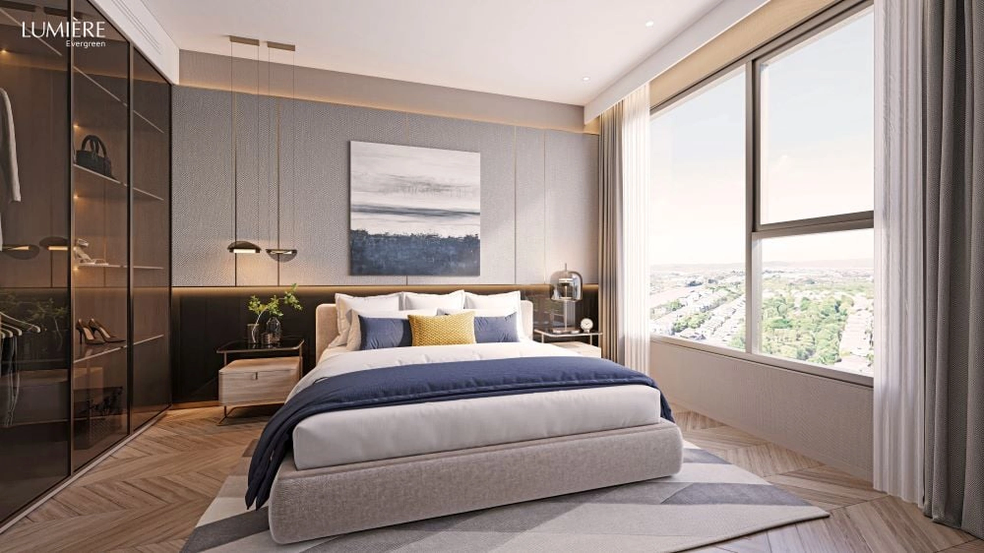 Diện tích căn hộ tòa The Aura Lumière Evergreen lớn nhất bao nhiêu m2?