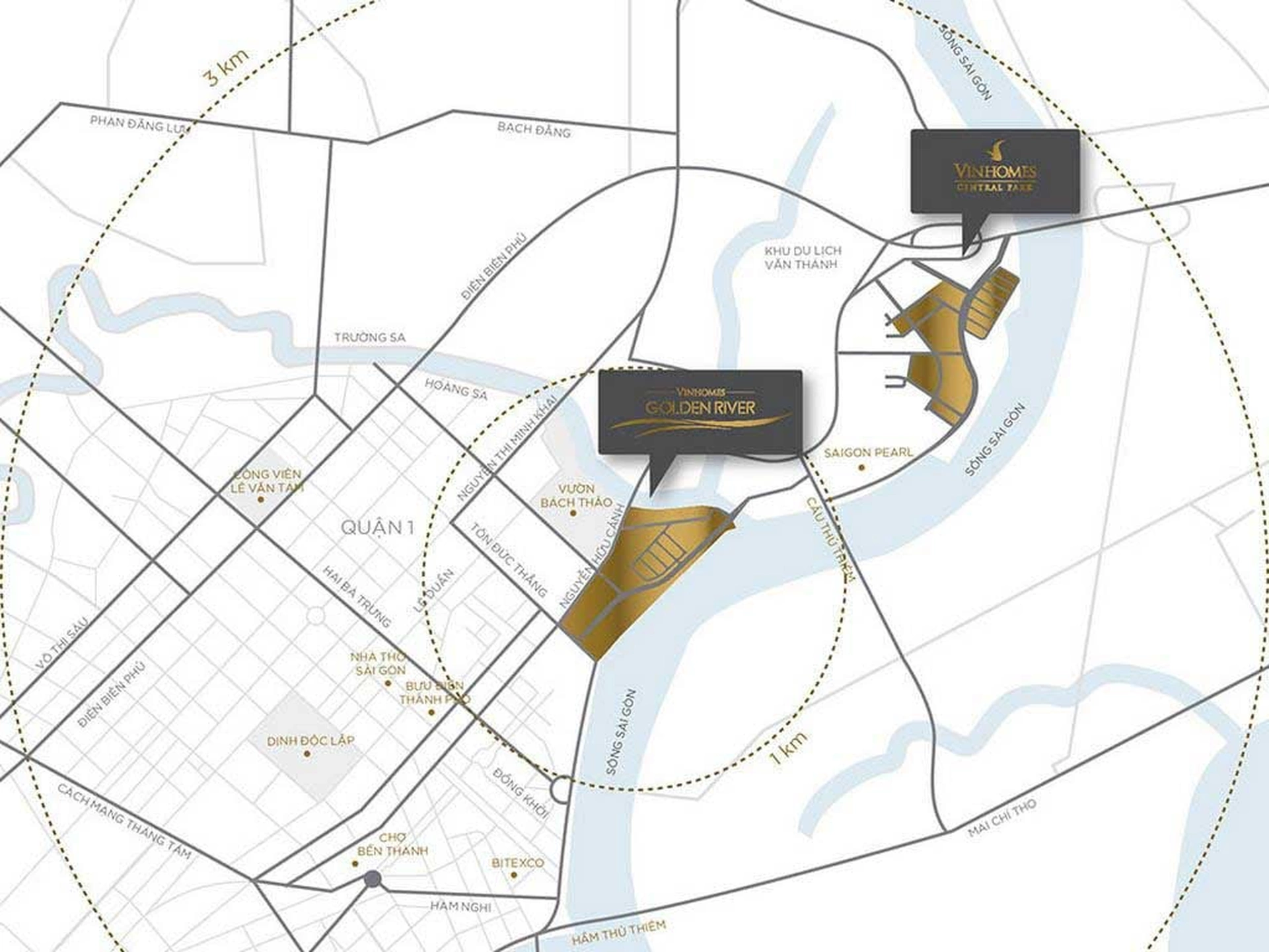 Dự án Vinhomes Golden River có địa chỉ ở đâu?