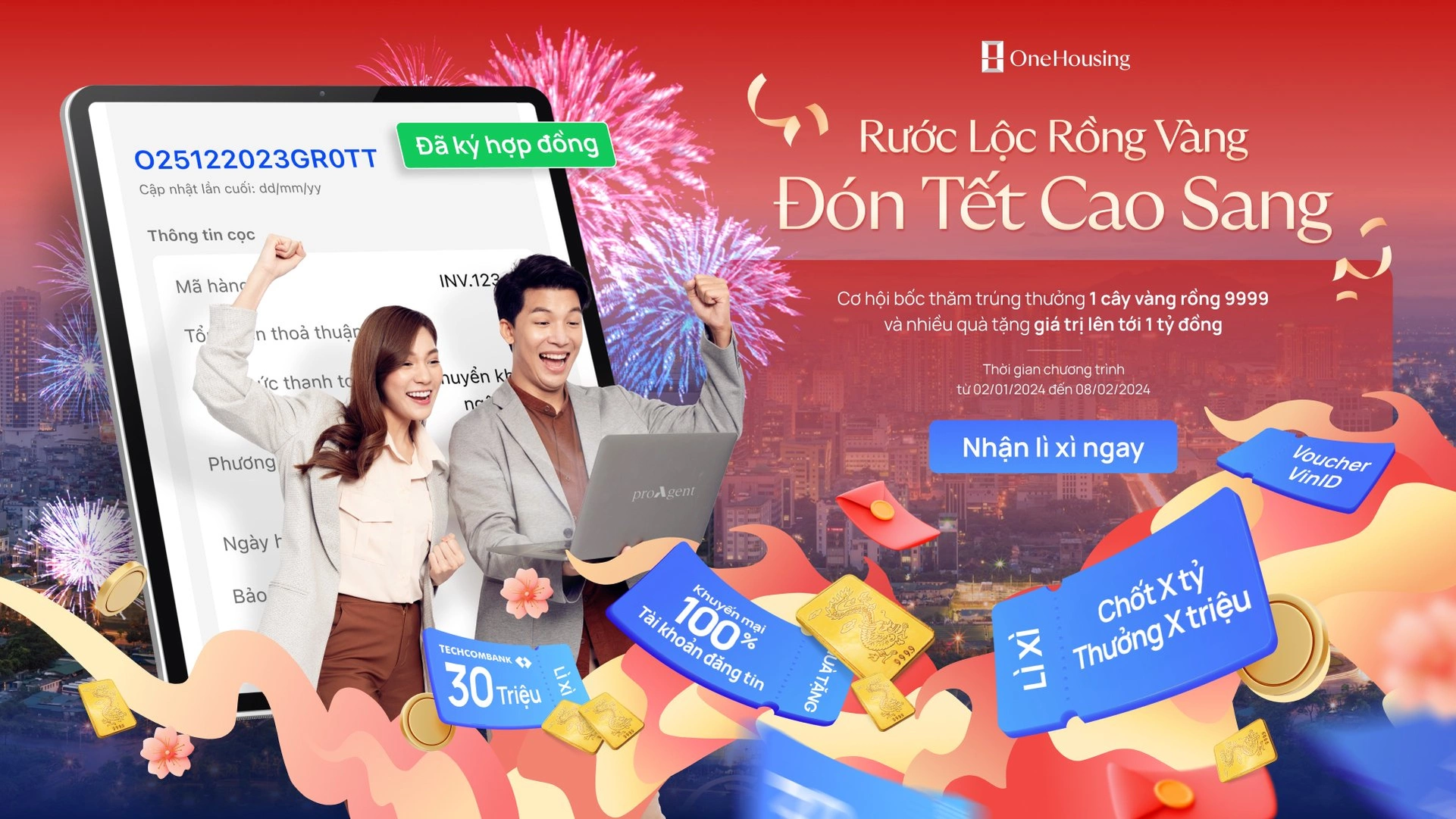 [Ưu đãi] Rước Lộc Rồng Vàng - Đón Tết cao sang cùng OneHousing với chính sách siêu bom tấn