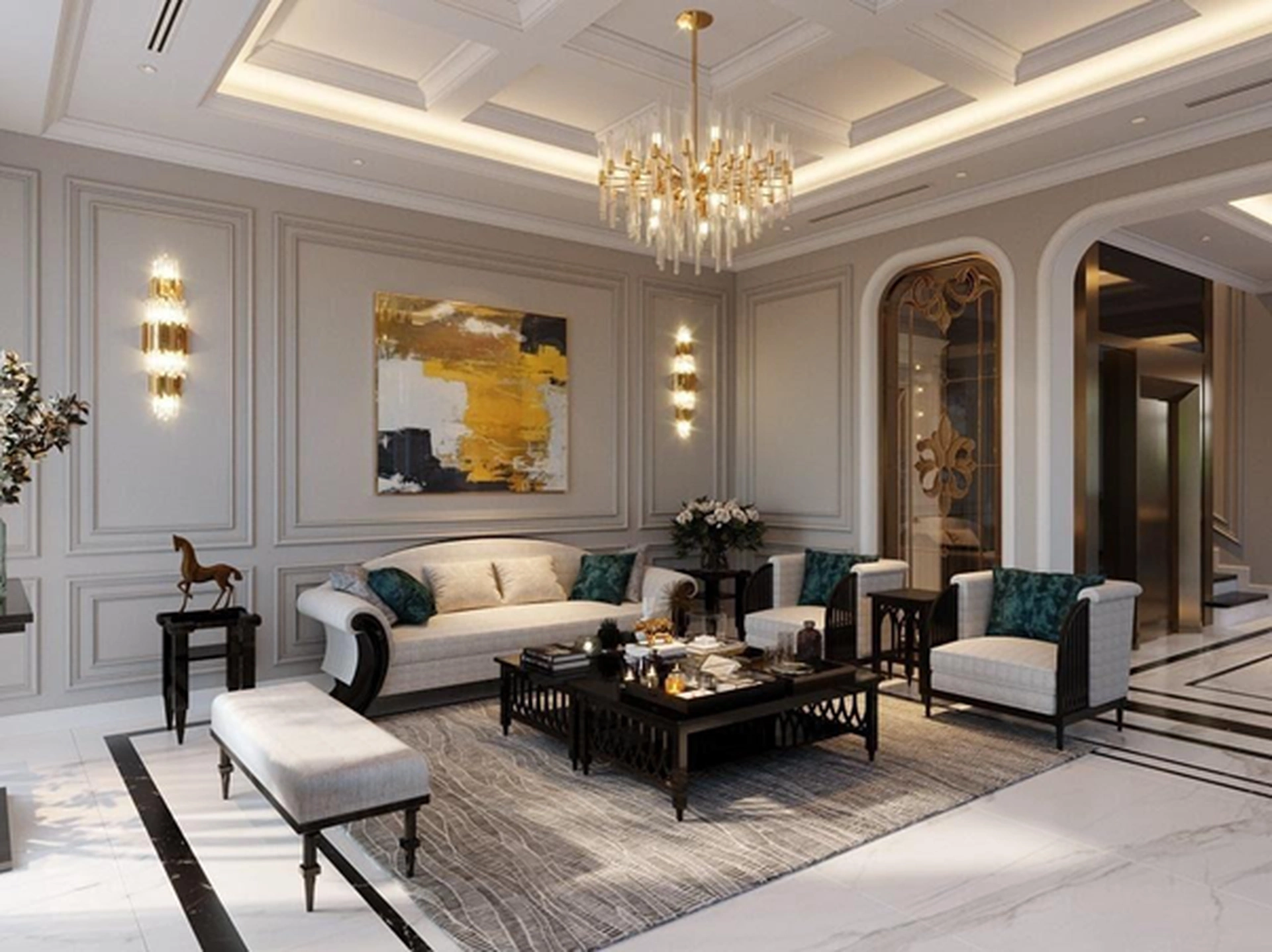 Nếu bạn thích căn hộ mang vẻ xa hoa, lộng lẫy, hãy thử phong cách Art Deco