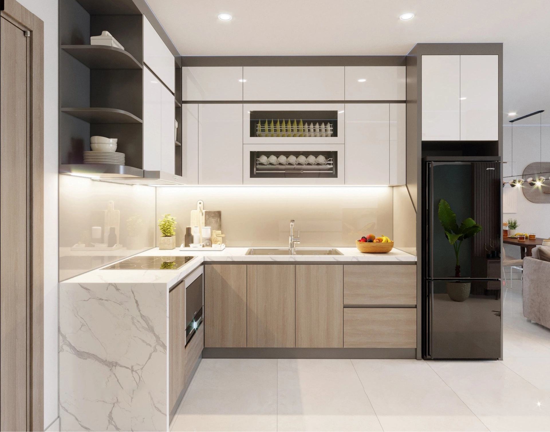 Kích thước tủ bếp cao bao nhiêu là phù hợp với chiều cao trung bình của người Việt?