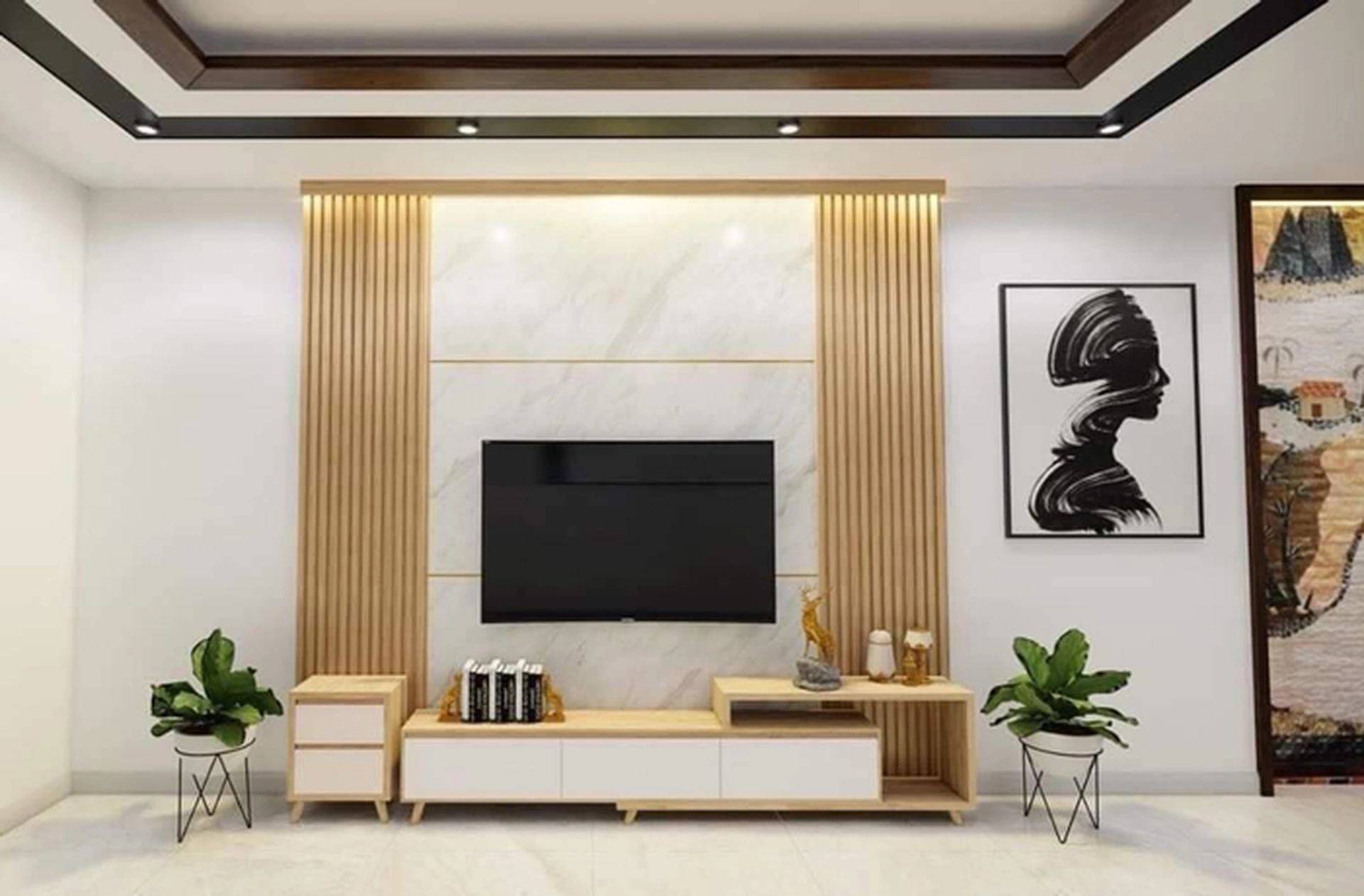 Cần lưu ý những gì khi sử dụng tủ kệ tivi làm vách ngăn tivi phòng khách?