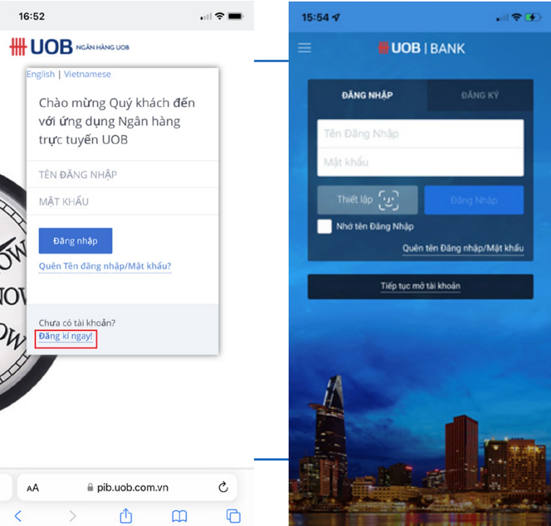 Làm thế nào để đăng ký dịch vụ e-banking UOB trên điện thoại?