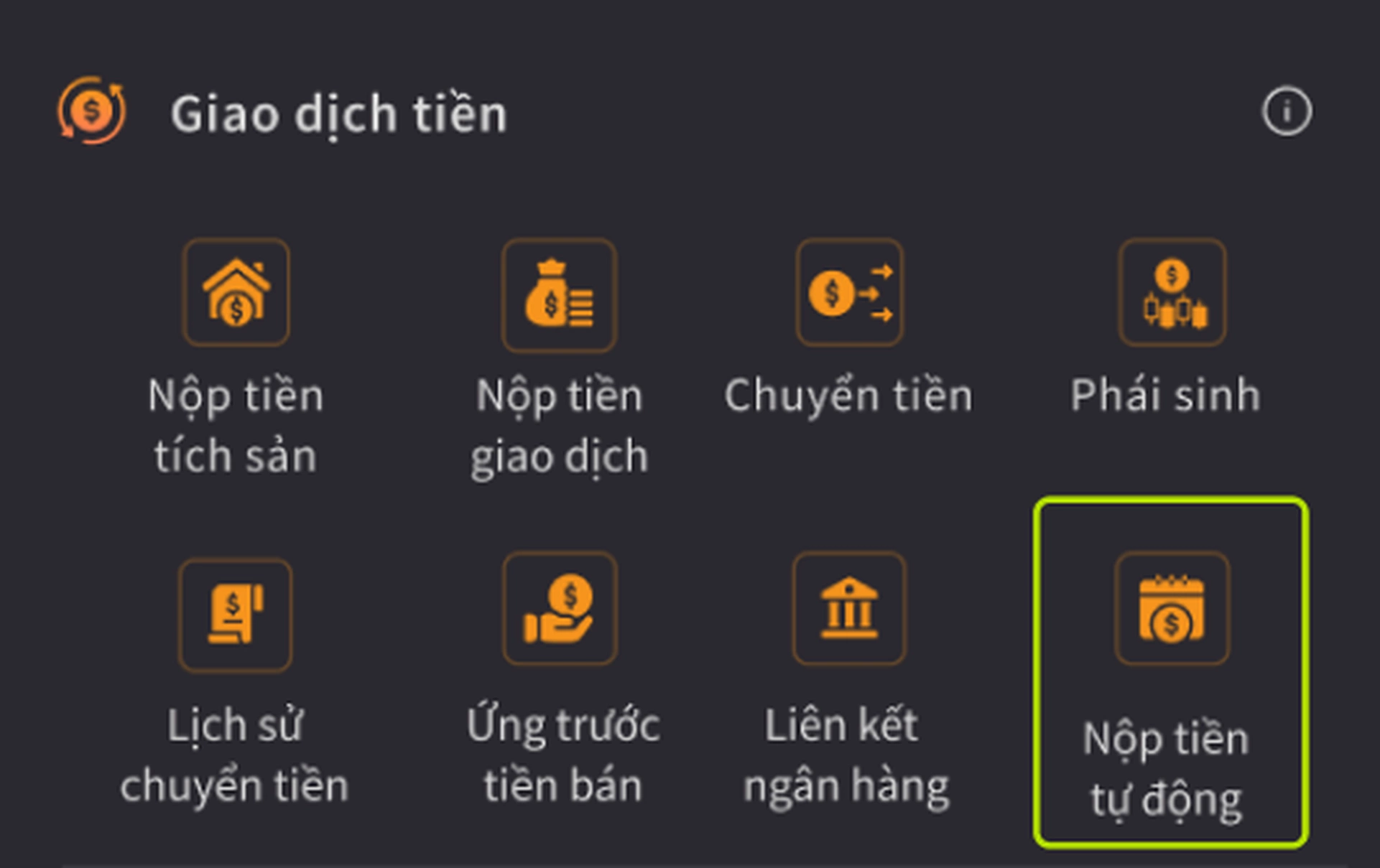 Làm thế nào để cài đặt lịch nộp tiền tự động trên bảng giá chứng khoán VNDIRECT?