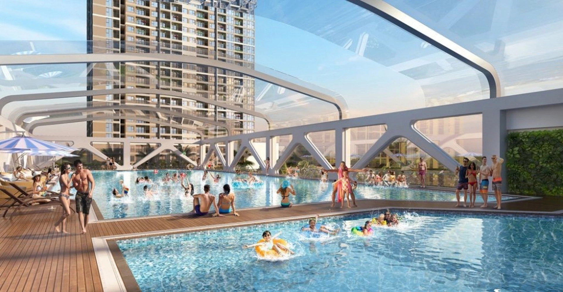 Bể bơi tại chung cư Vinhomes Ocean Park có khu vực riêng cho trẻ em không?