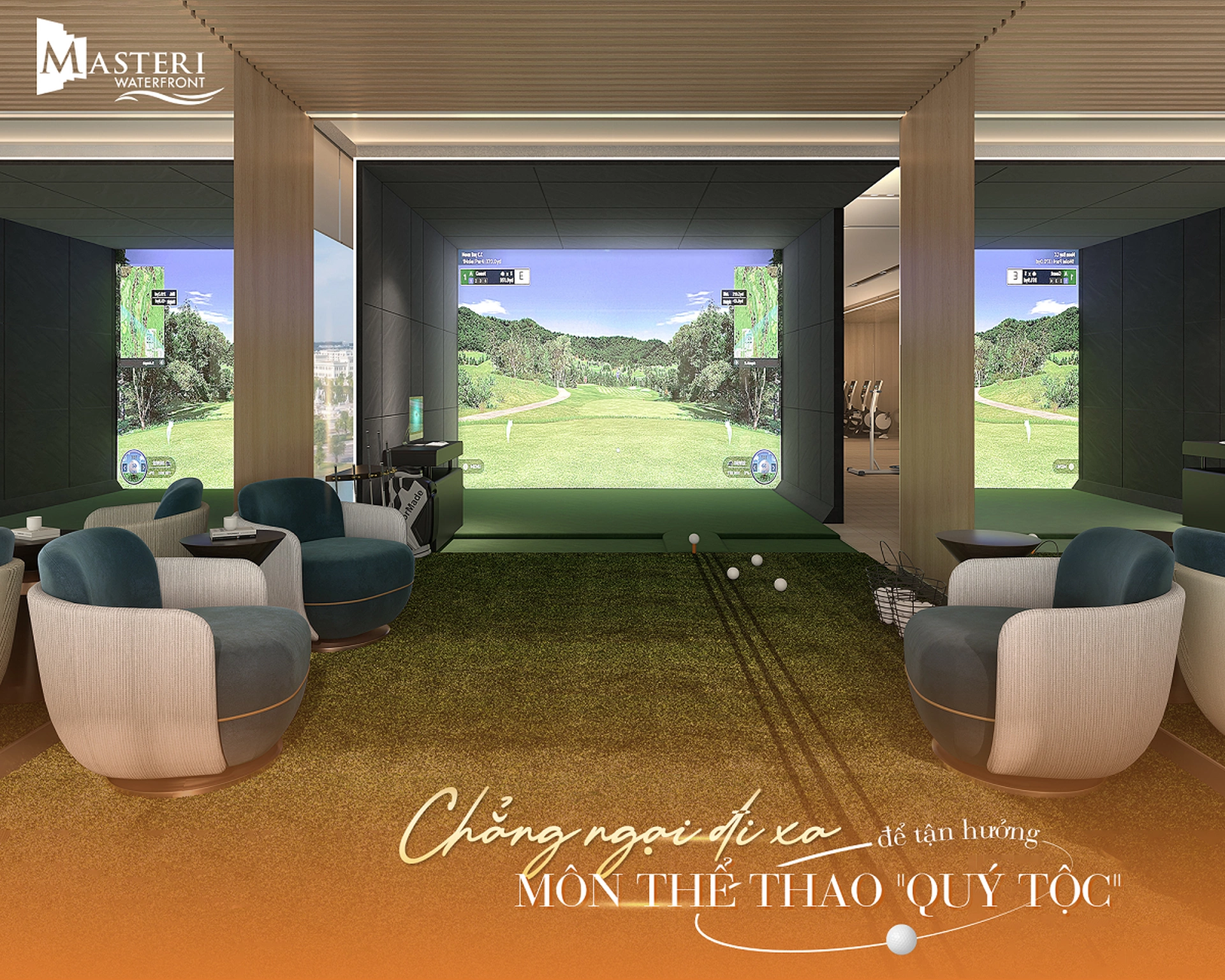 Có gì tại sân tập golf 3D cho cư dân thuê căn hộ Masteri Waterfront?