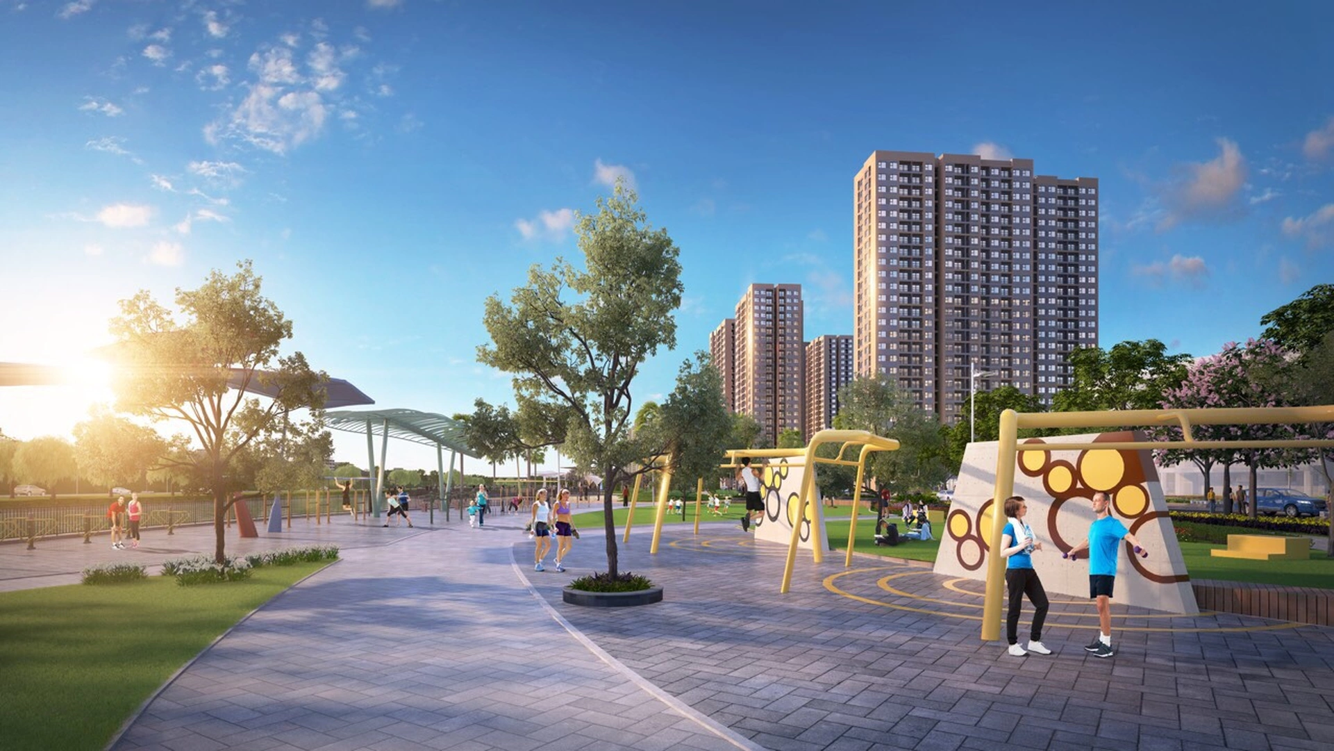 Cư dân thuê căn hộ Vinhomes Ocean Park có thể chạy bộ tại các khu vực nào?