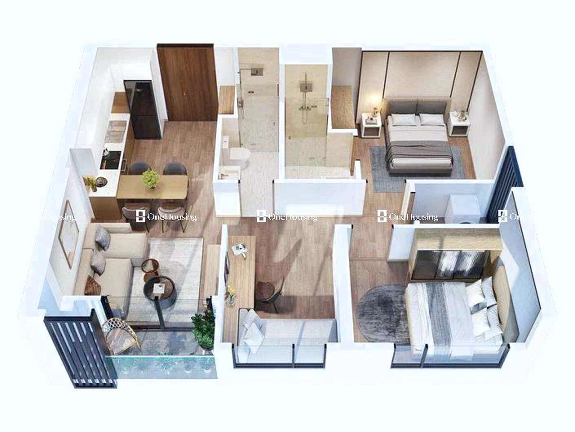 Căn 2PN+ Masteri Waterfront hướng Đông Bắc - Đông Nam tuyệt đẹp giá có đắt không?
