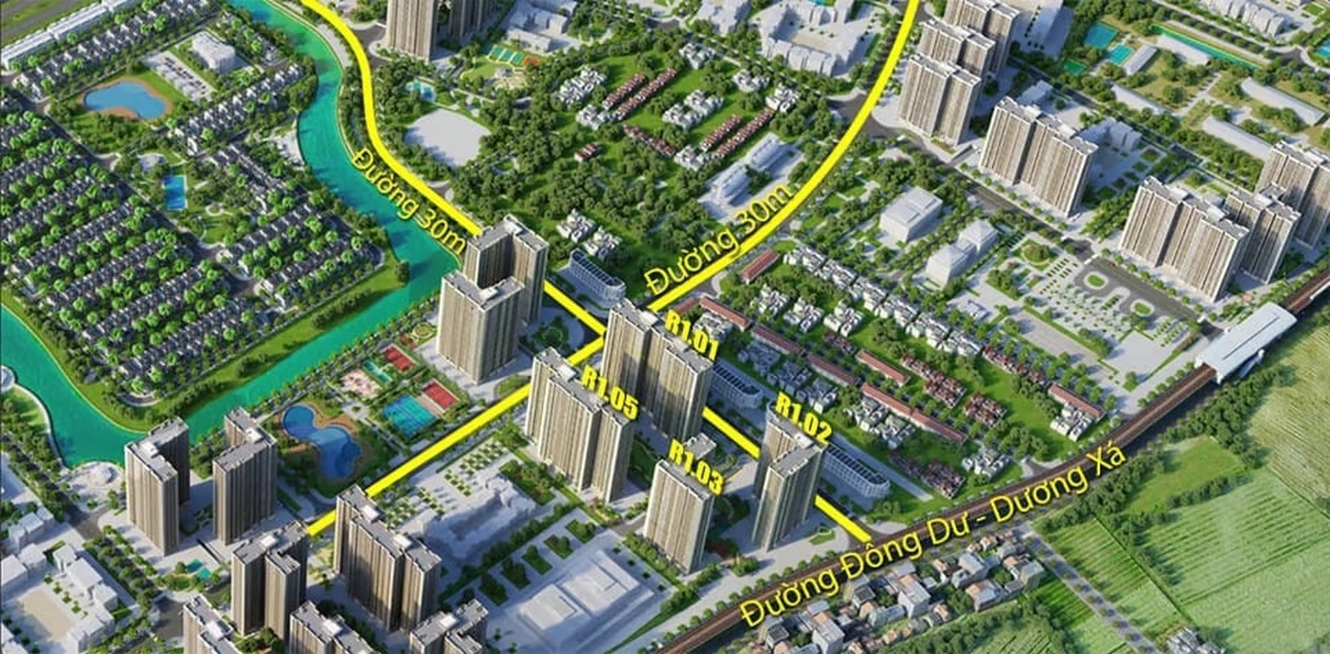 Tòa R1.05 The Zenpark Vinhomes Ocean Park Gia Lâm có bao nhiêu căn góc?