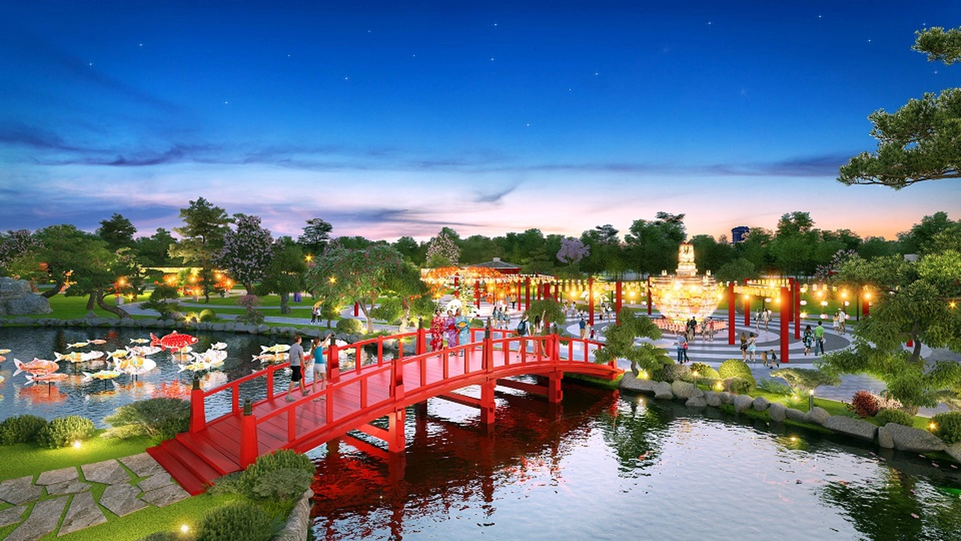 Cảnh quan đậm chất Nhật Bản tại Vinhomes Smart City Tây Mỗ 