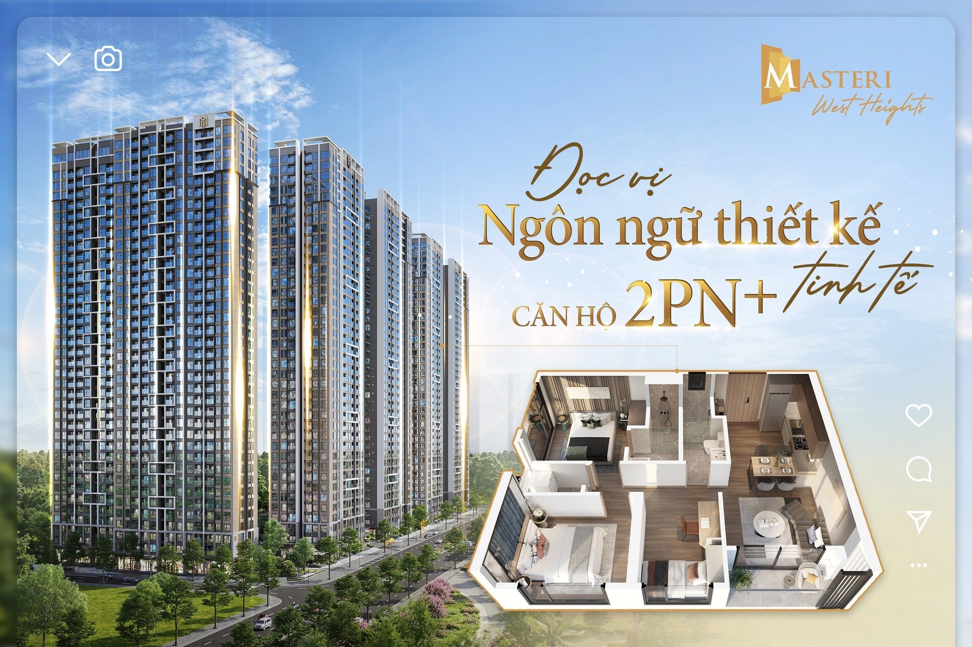 Đọc vị ngôn ngữ thiết kế bên trong căn hộ 2 phòng ngủ ở tòa West B