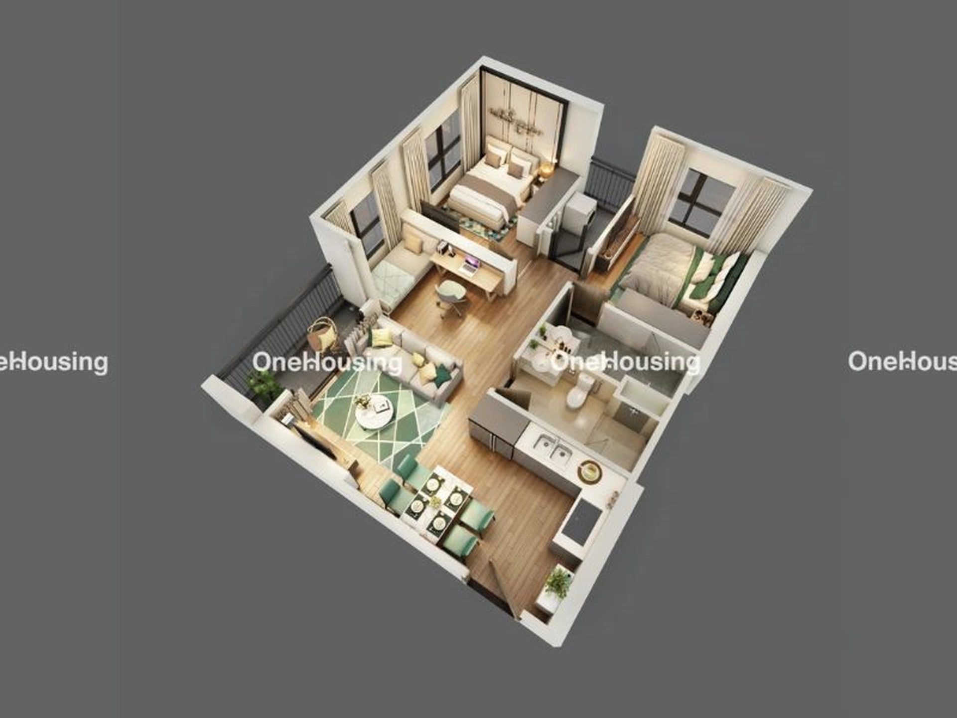 Căn 2PN+ tòa SA2 - The Sakura - Vinhomes Smart City 63.4m2 có giá bao nhiêu?