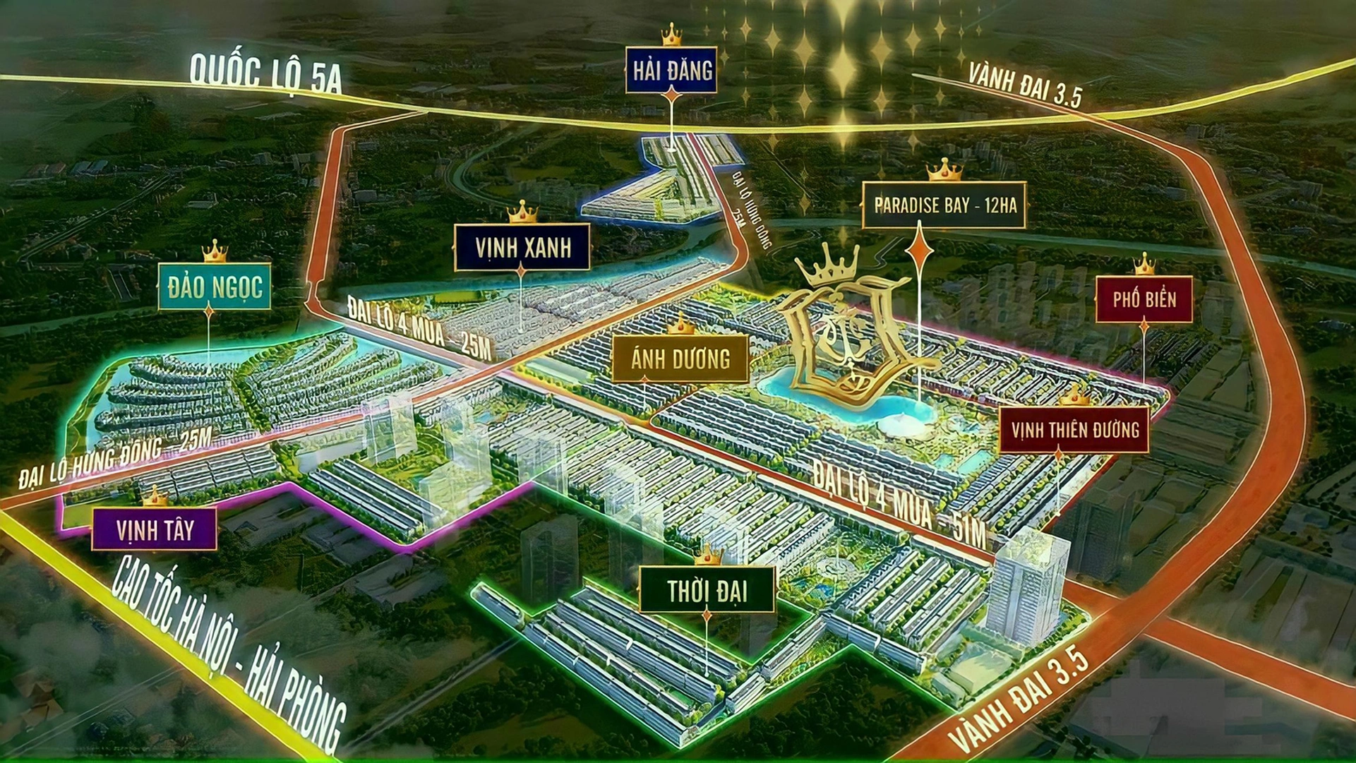 Có bao nhiêu đại lộ tại dự án Vinhomes Ocean Park 3?