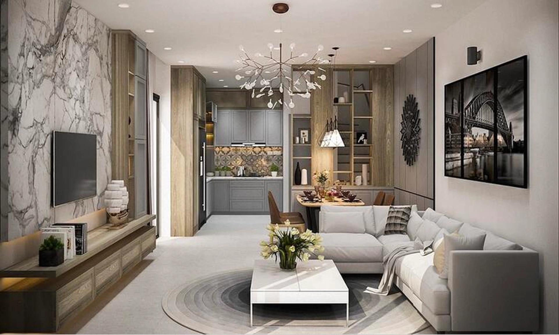 Căn 1PN 2PN 3PN chung cư South Tower quận Hoàng Mai có diện tích bao nhiêu?