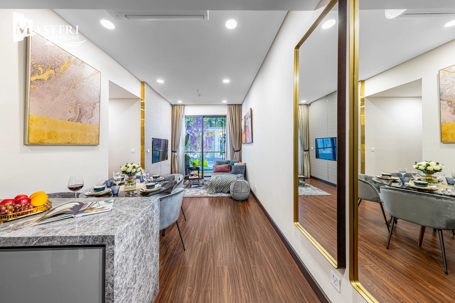 Căn hộ 3PN ở khu Hawaii Masteri Waterfront có diện tích là bao nhiêu?