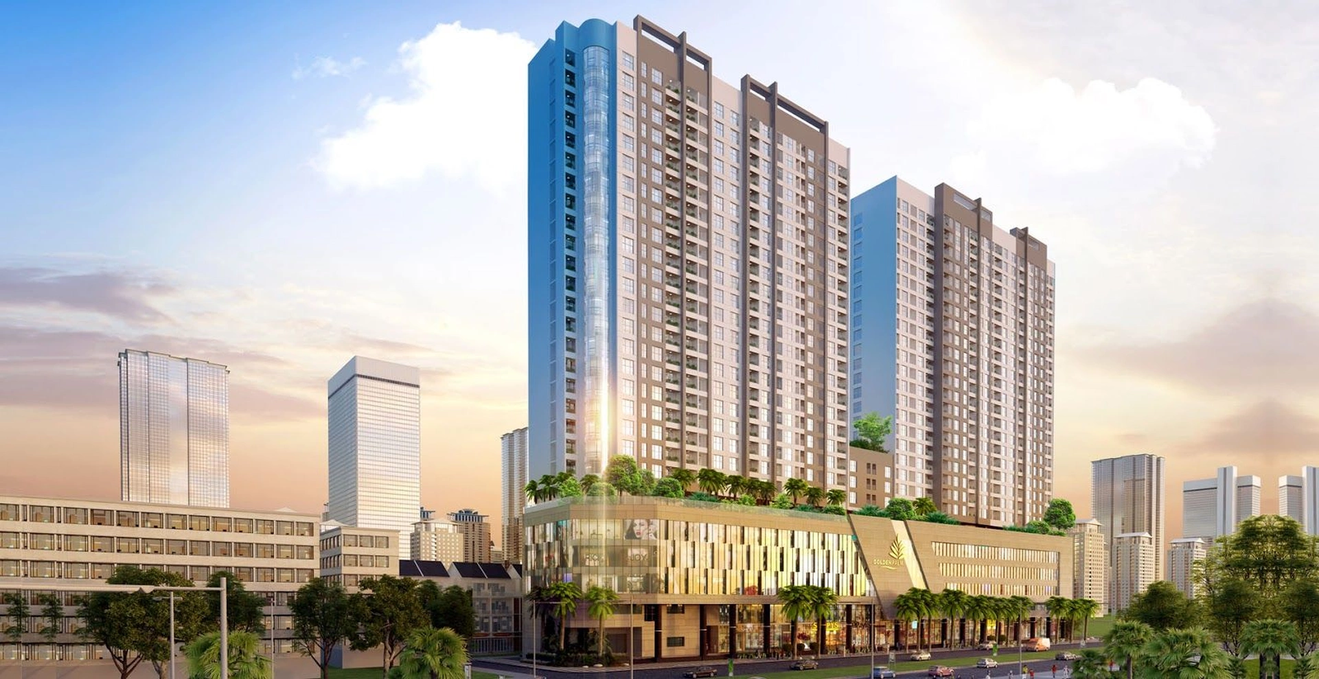 Quy mô và mật độ xây dựng chung cư The Golden Palm quận Thanh Xuân là bao nhiêu?