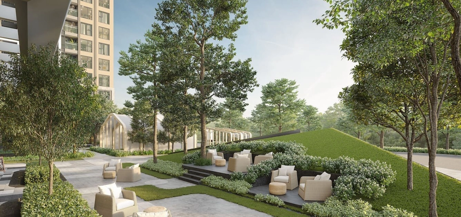 Lounge thư giãn ngoài trời tại Masteri West Heights: Nơi gặp gỡ đối tác sang trọng và đẳng cấp