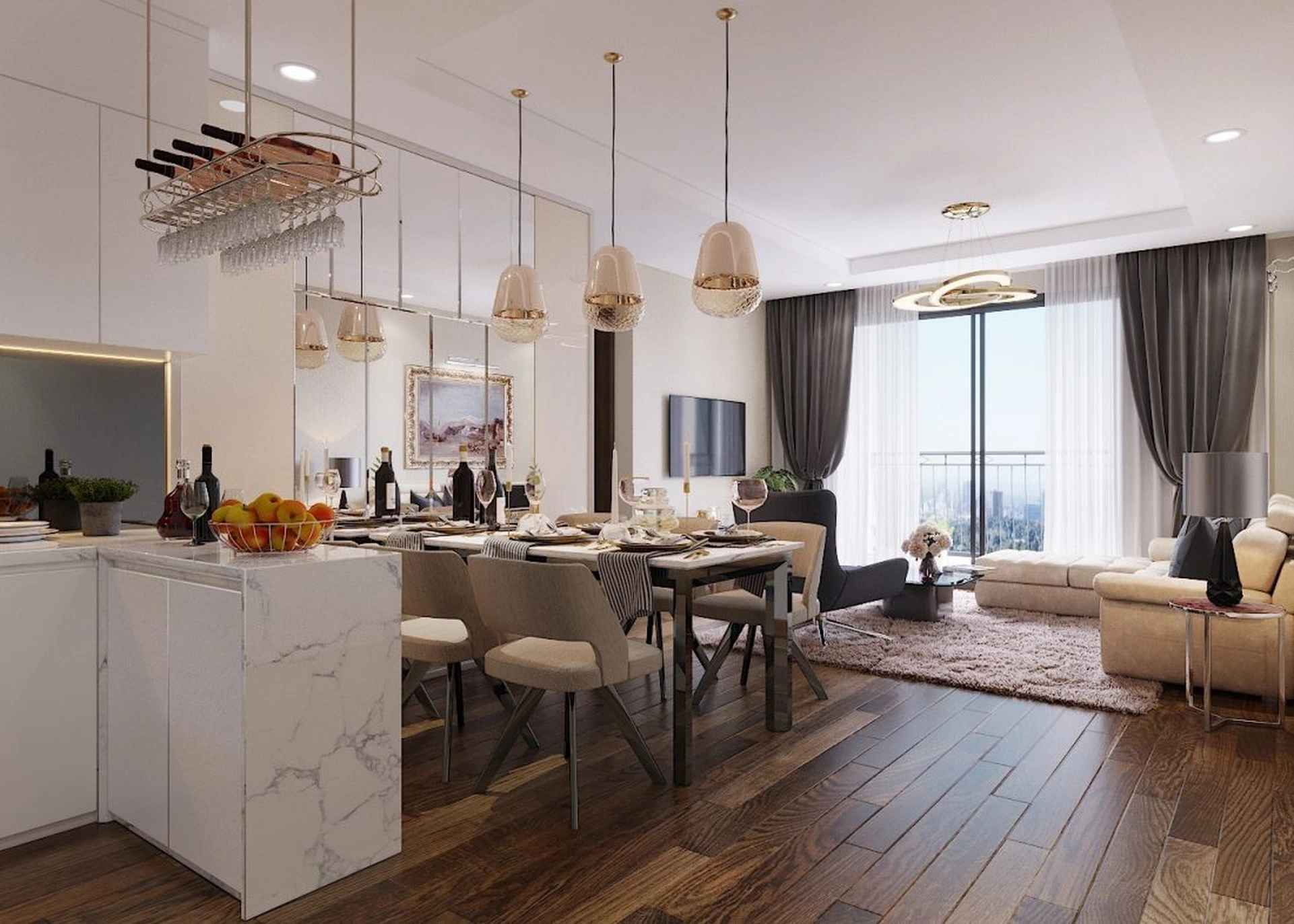 Diện tích tim tường, diện tích thông thủy căn hộ 2 phòng ngủ tòa P12 Vinhomes Times City