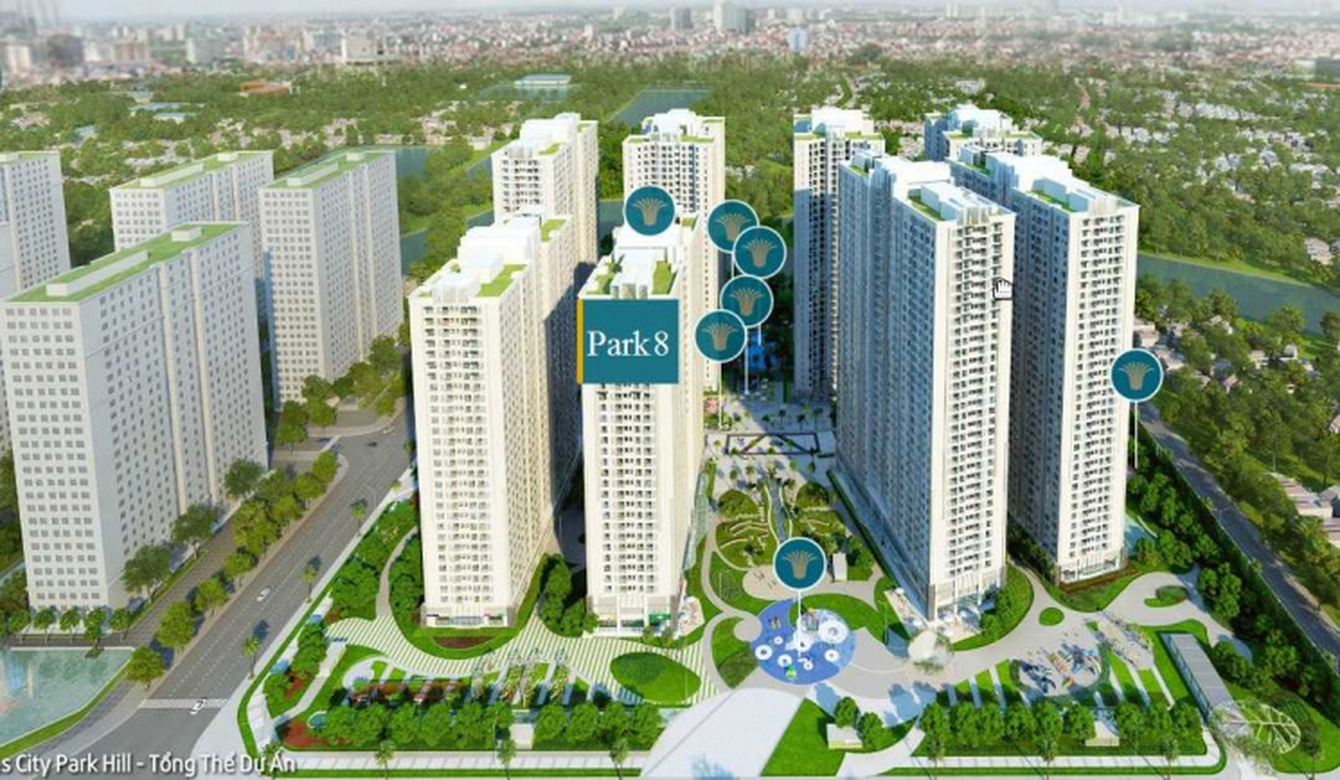Diện tích tim tường, diện tích thông thủy căn hộ 2 phòng ngủ tòa P8 Vinhomes Times City