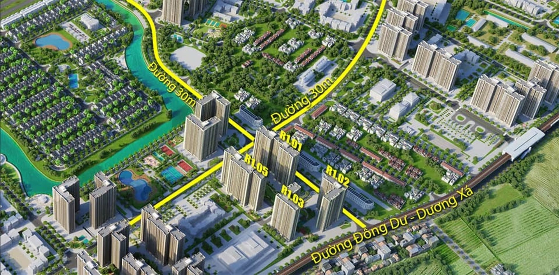 Tòa R1.02 The Zenpark Vinhomes Ocean Park Gia Lâm có bao nhiêu căn góc?