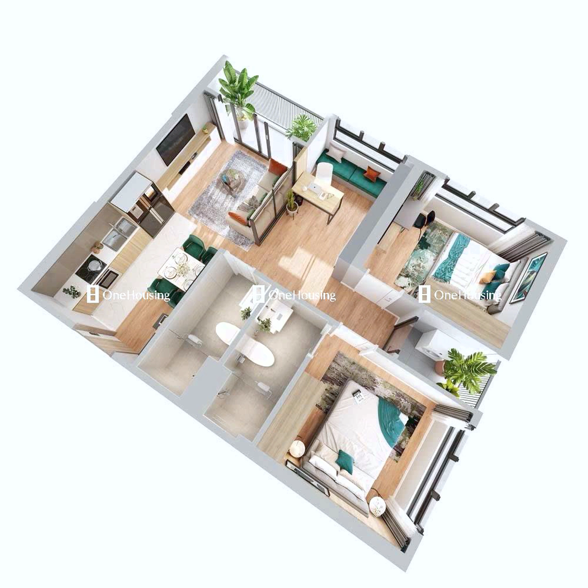 Căn 2PN+ toà G6 - The Sola Park - Imperia Smart City