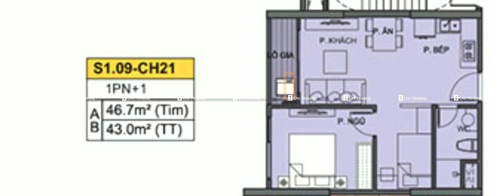 Căn 1PN+ toà S1.09 - The Sapphire - Vinhomes Ocean Park