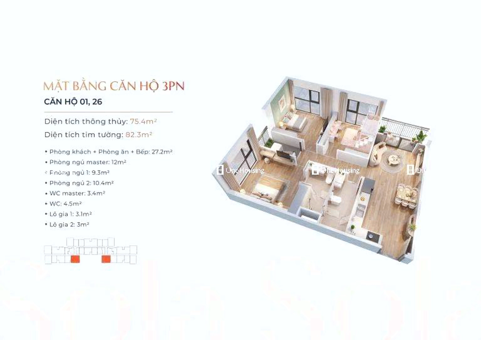 Căn 3PN toà S1.02 - The Sapphire - Vinhomes Ocean Park
