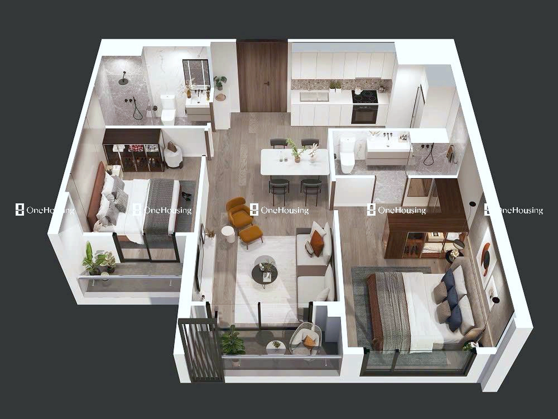 Căn 2PN toà H3 - Hawaii - Masteri Waterfront