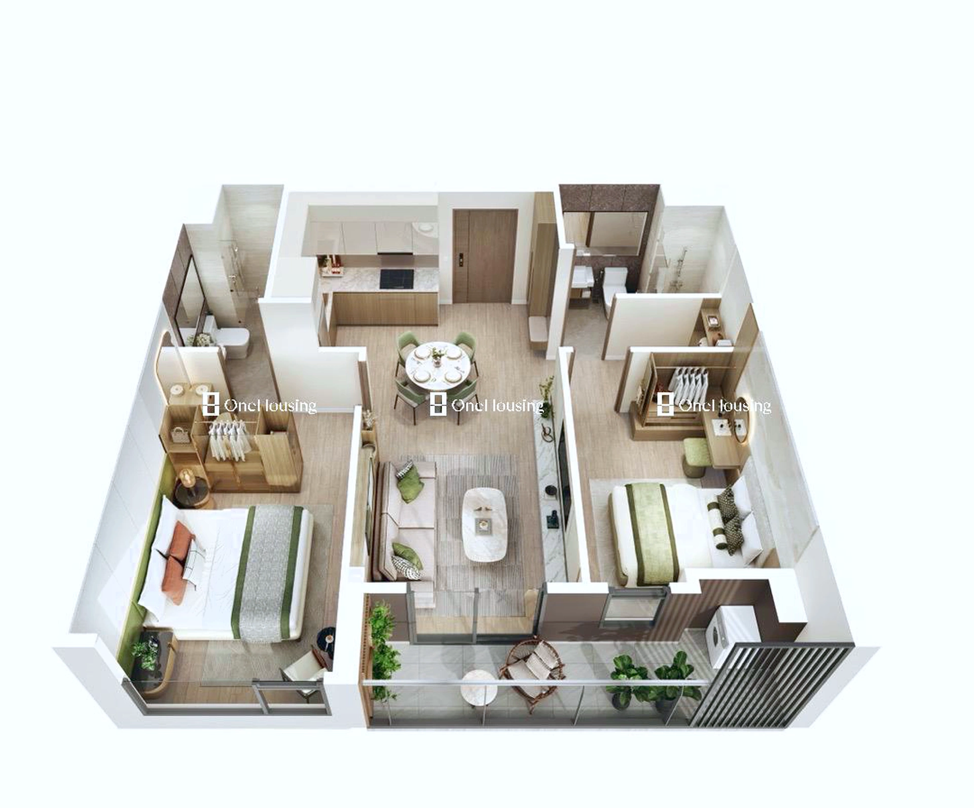 Căn 2PN toà L3 - Masteri Lakeside