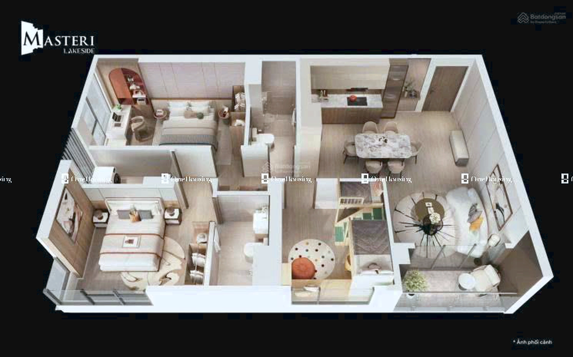 Căn 3PN toà L1 - Masteri Lakeside