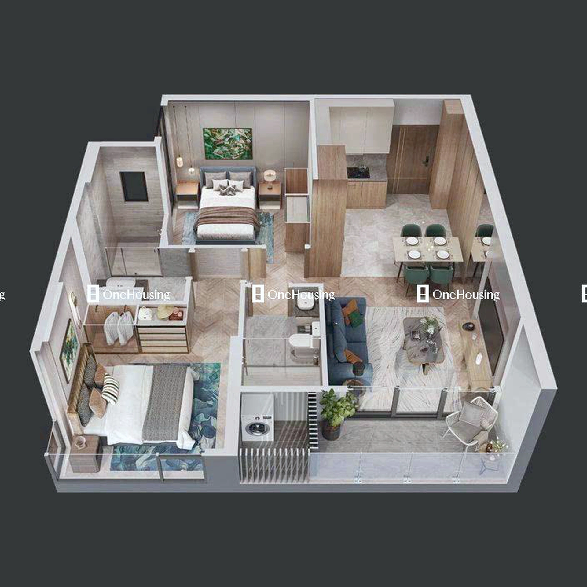 Căn 2PN toà Z2 - Lumière SpringBay