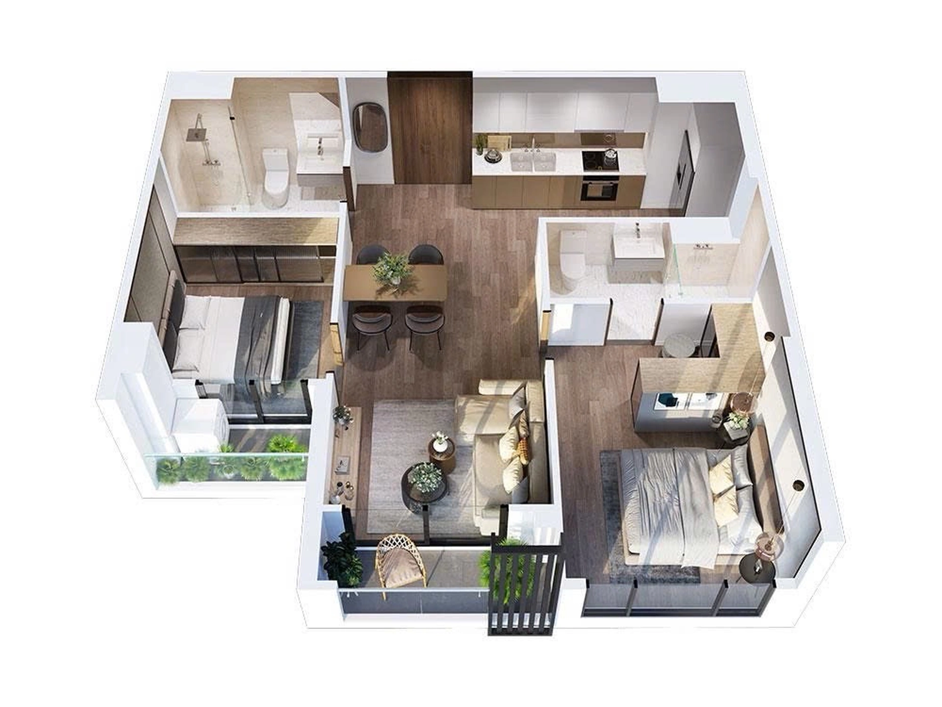 Căn 2PN toà H3 - Hawaii - Masteri Waterfront