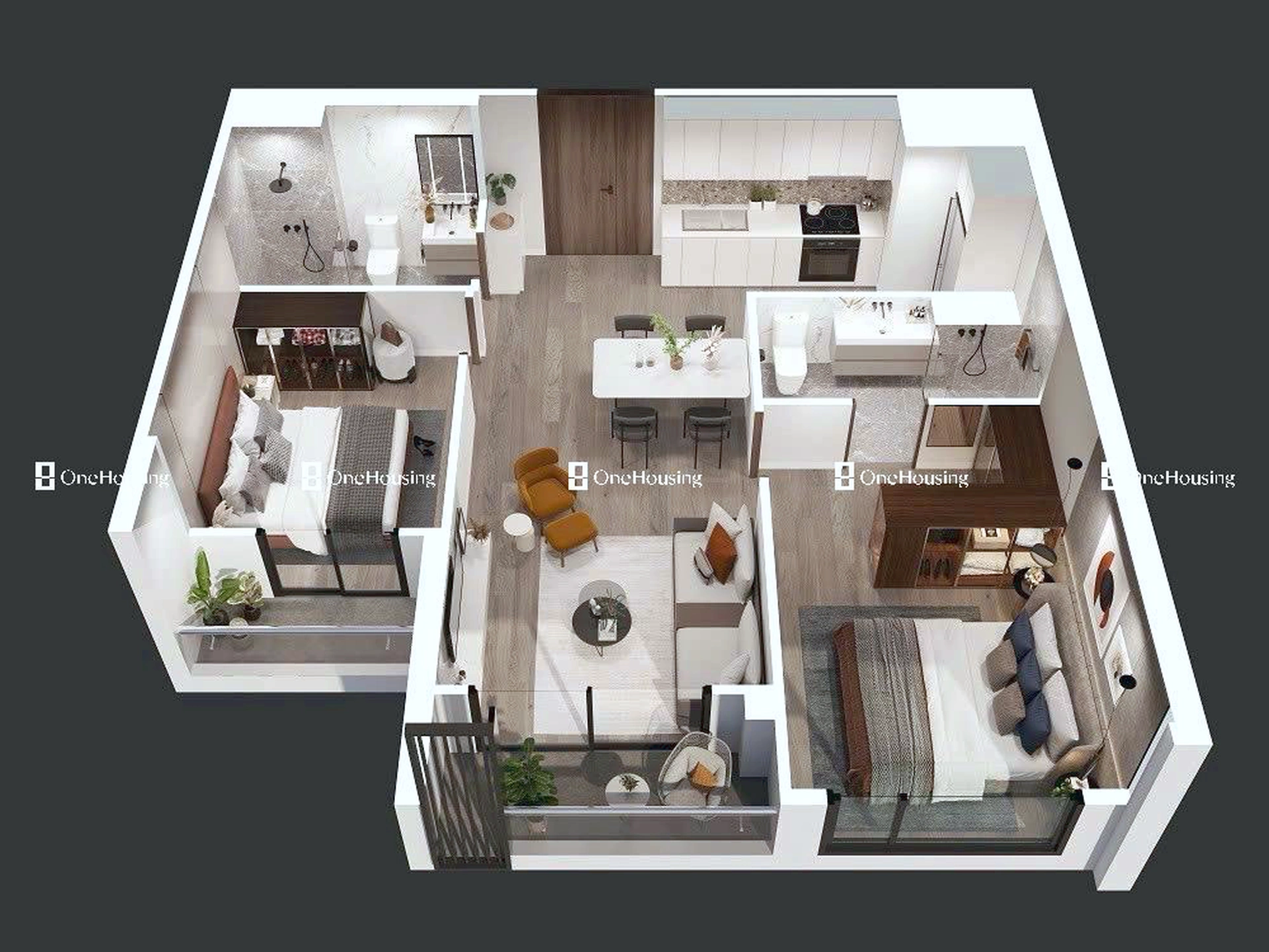 Căn 2PN toà M2 - Miami - Masteri Waterfront