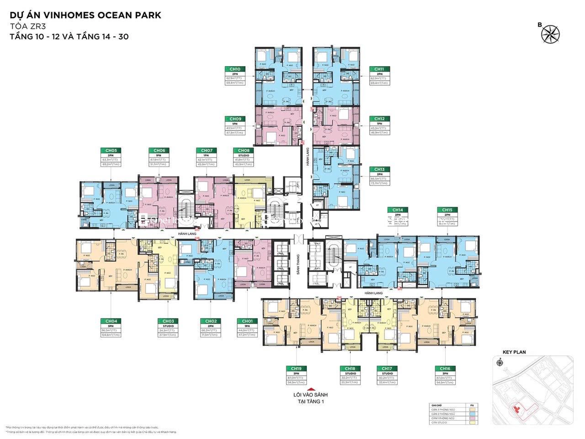 Căn 3PN toà ZR3 - The Zurich - Vinhomes Ocean Park