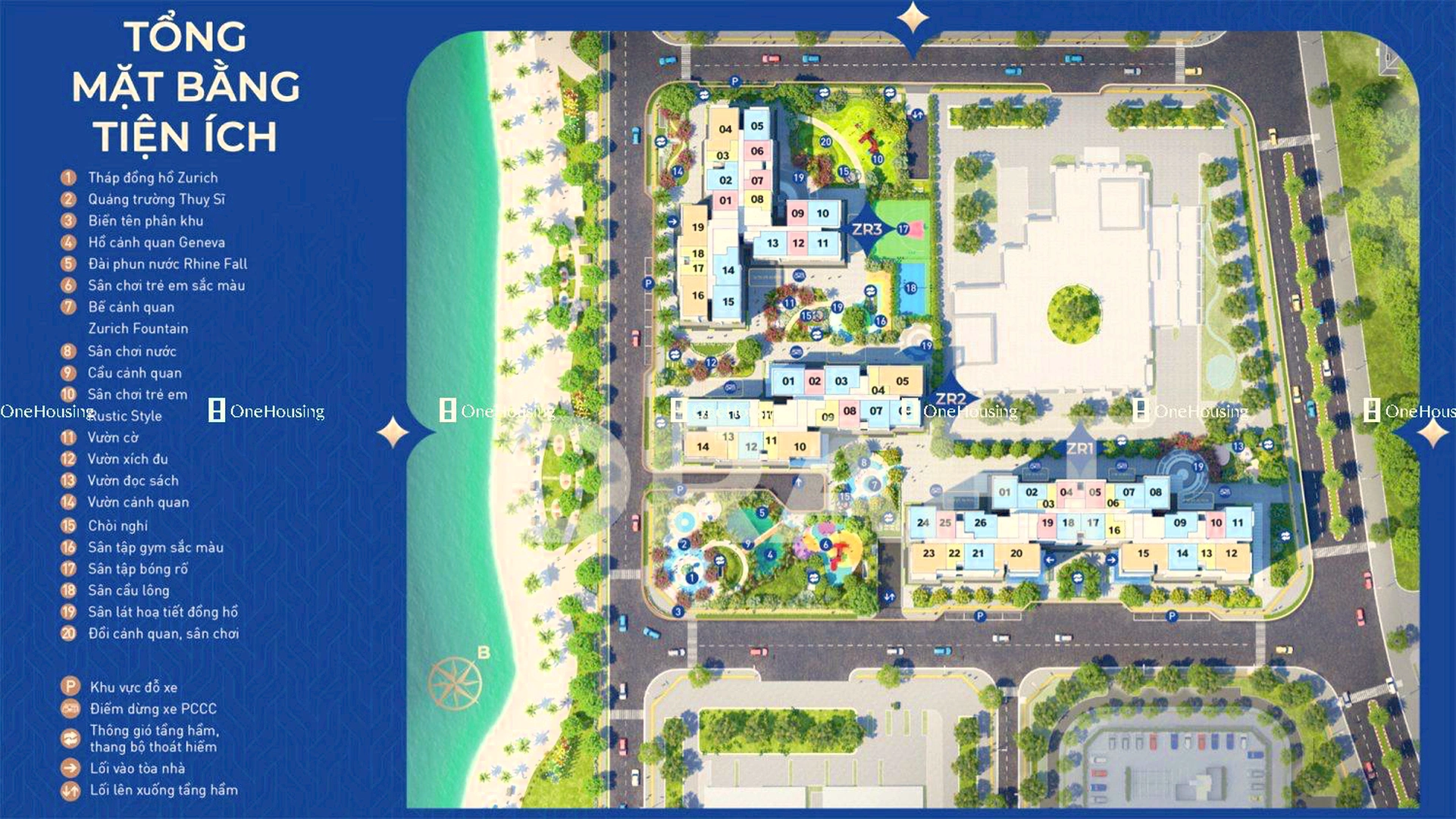Căn 2PN toà ZR1 - The Zurich - Vinhomes Ocean Park