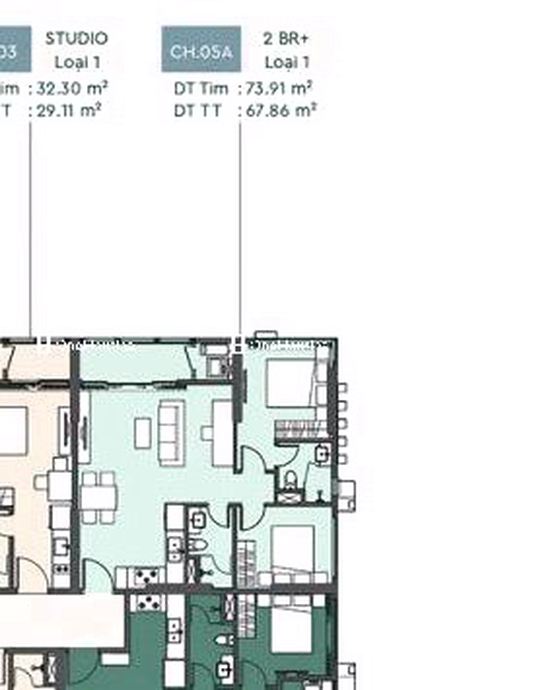 Căn 2PN+ toà Z2 - Lumière SpringBay