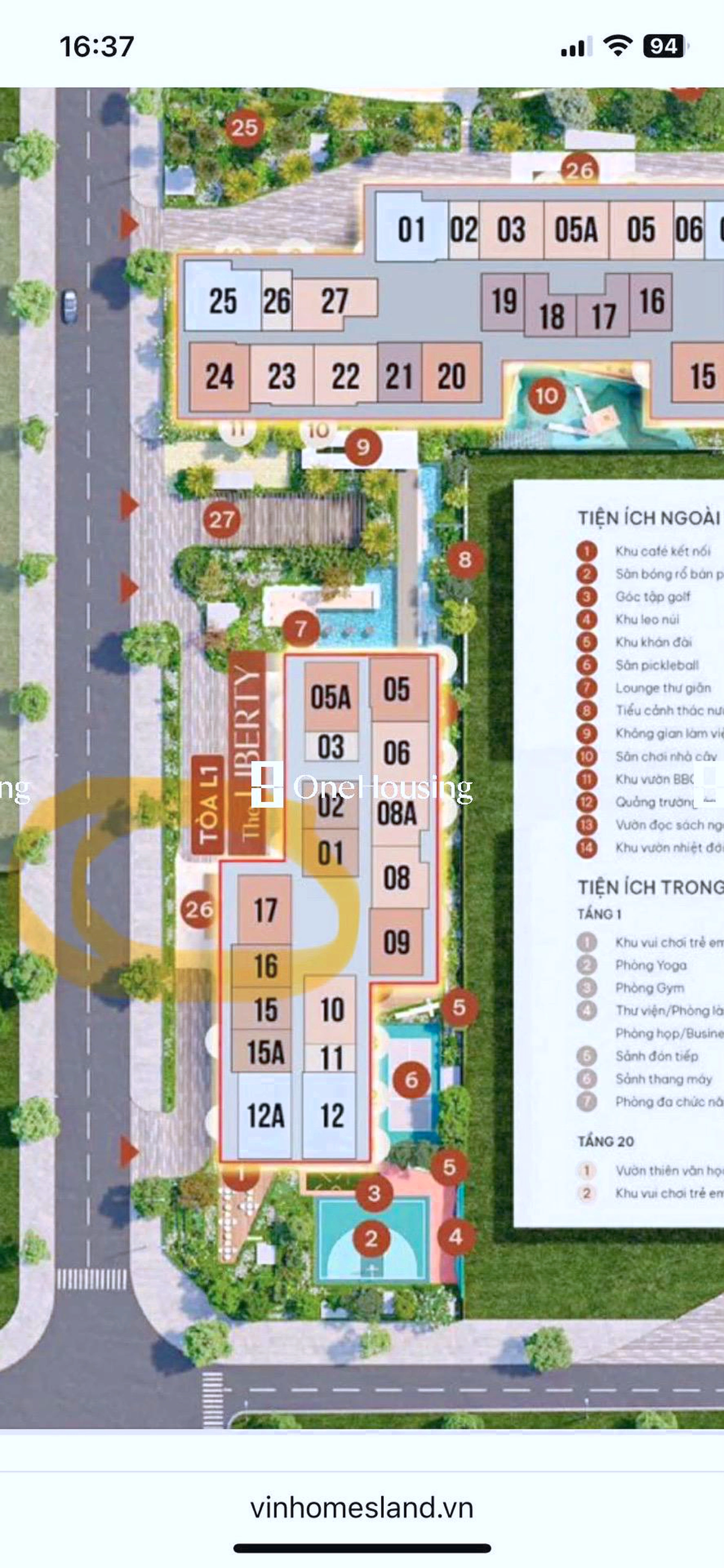 Căn 2PN+ toà L1 - Masteri Lakeside