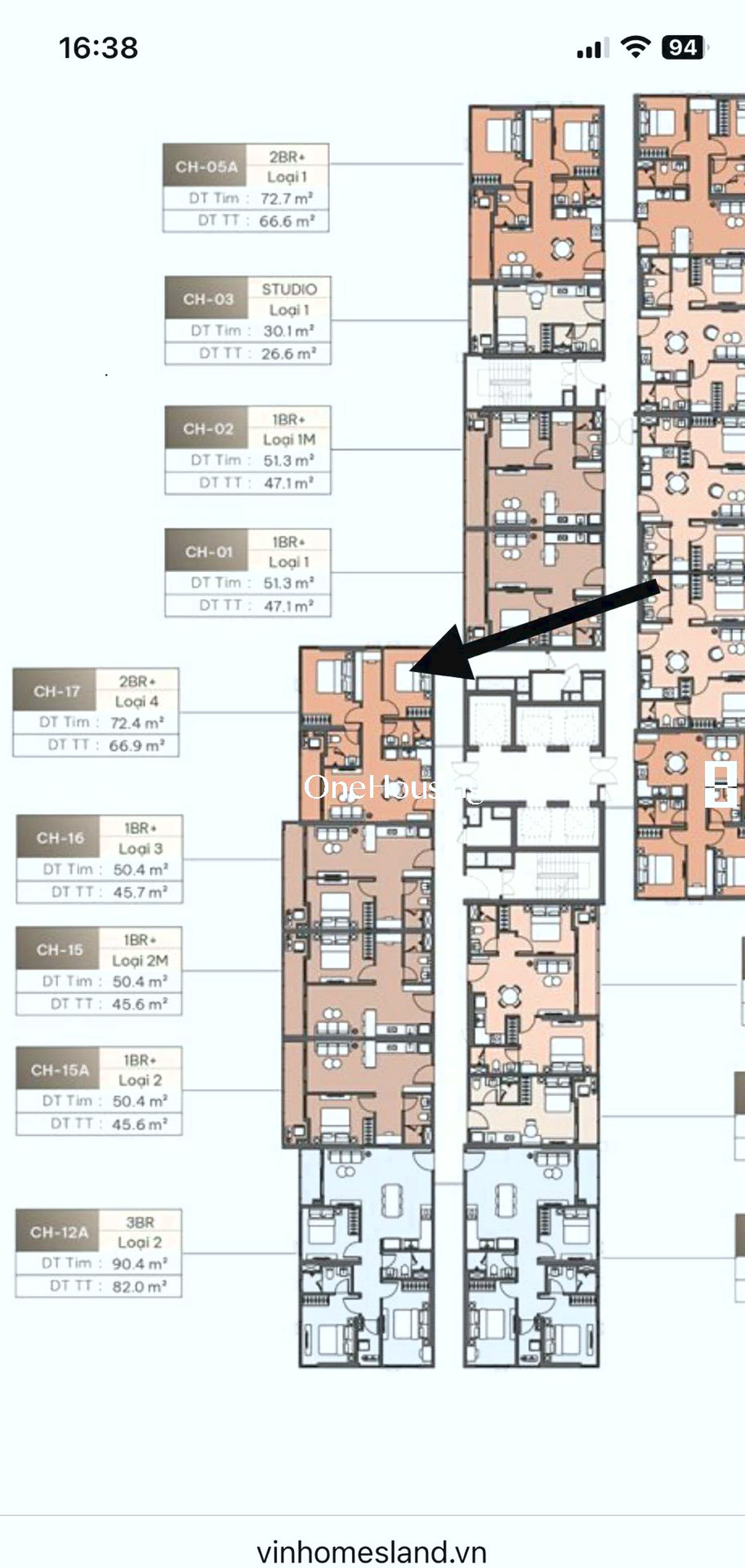 Căn 2PN+ toà L1 - Masteri Lakeside