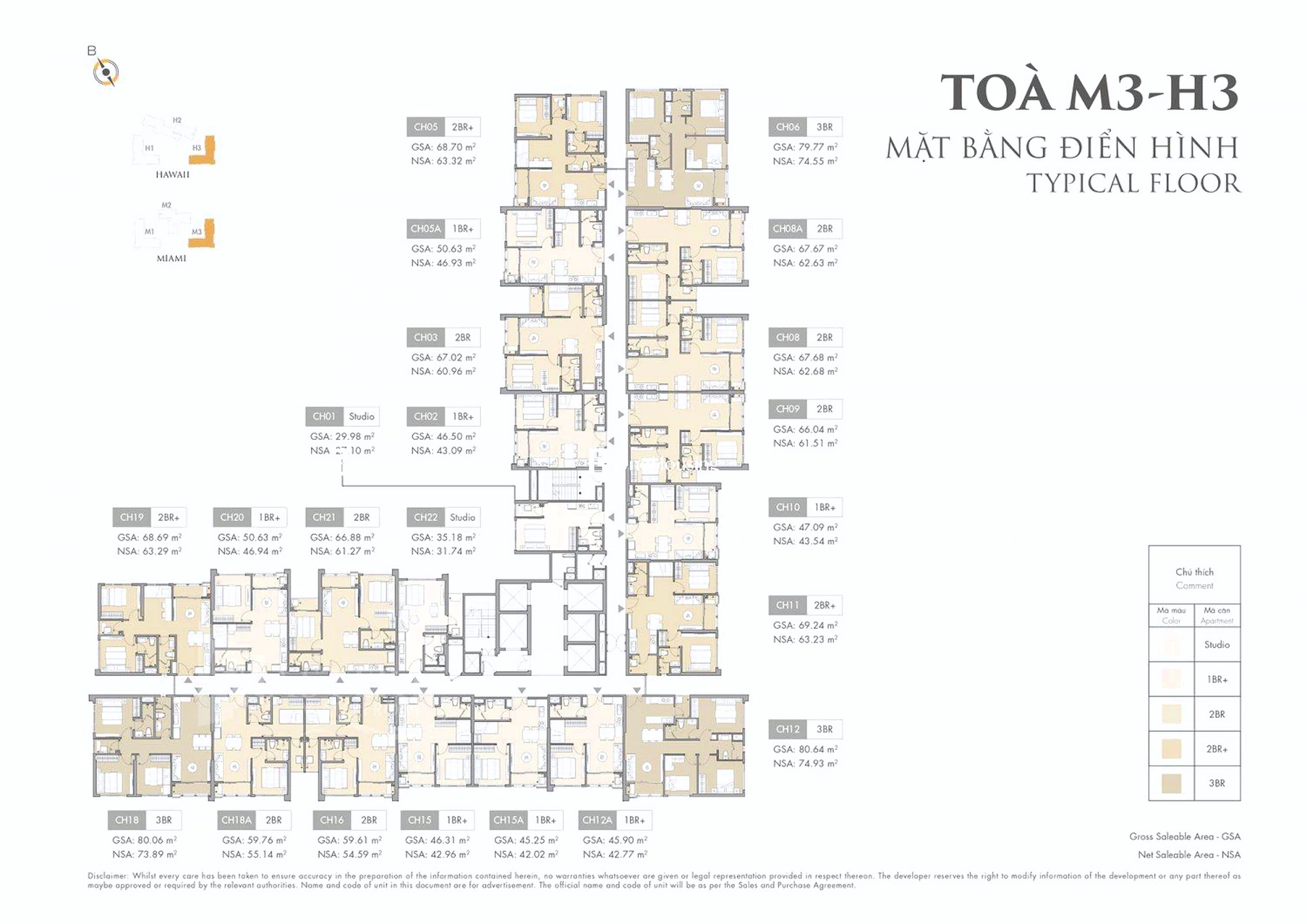 Căn 1PN+ toà H3 - Hawaii - Masteri Waterfront
