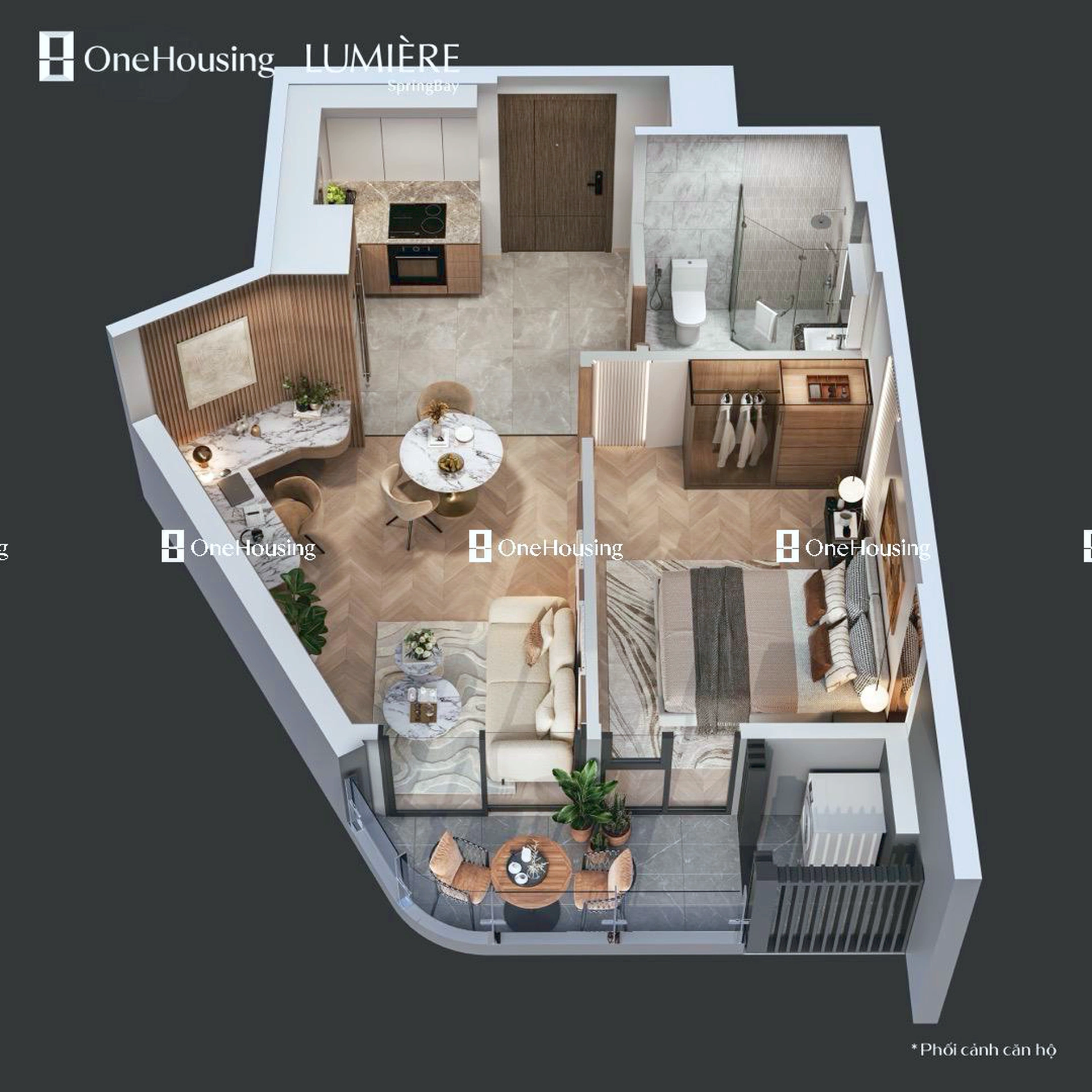 Căn 1PN+ toà L2 - Lumière SpringBay