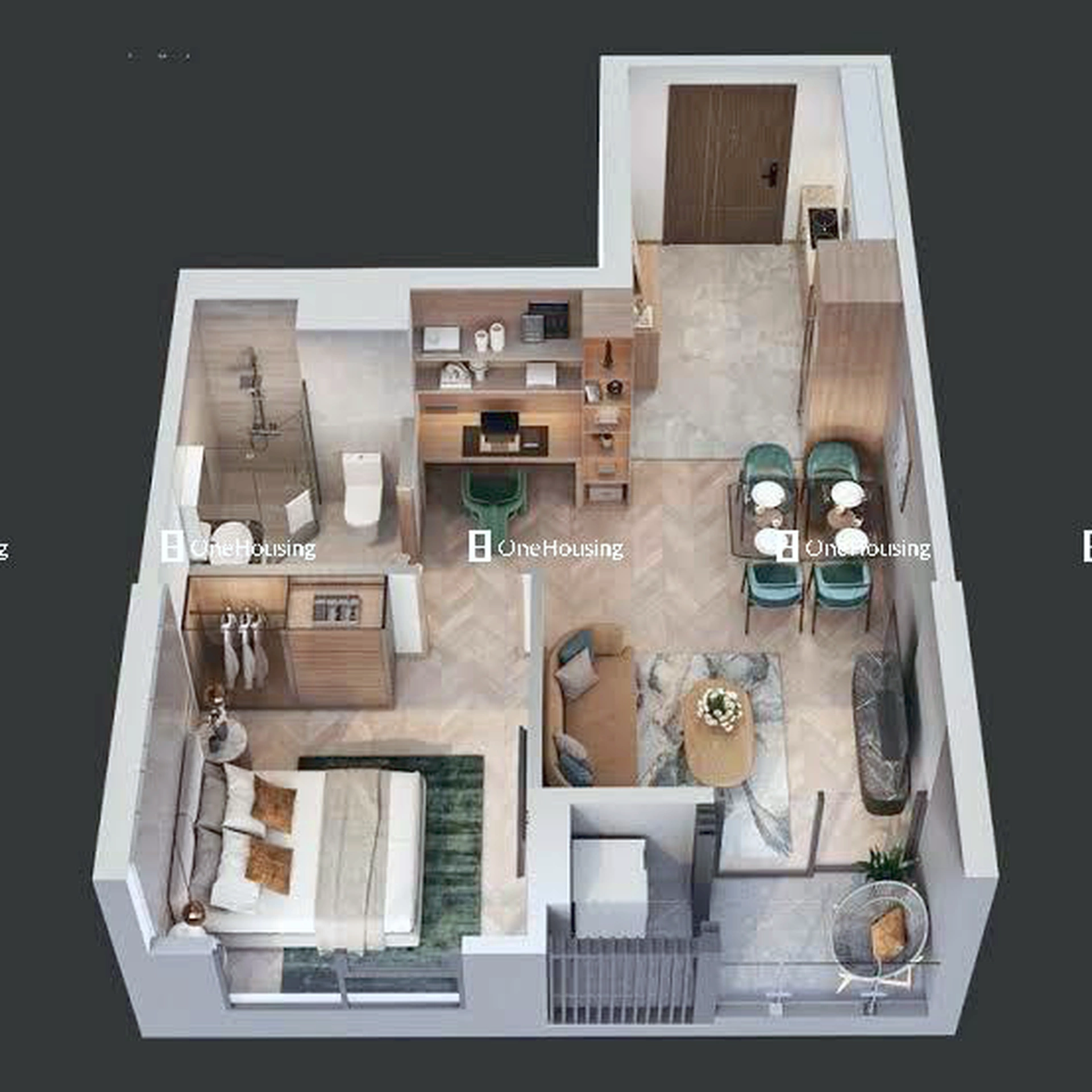 Căn 1PN toà L2 - Masteri Lakeside