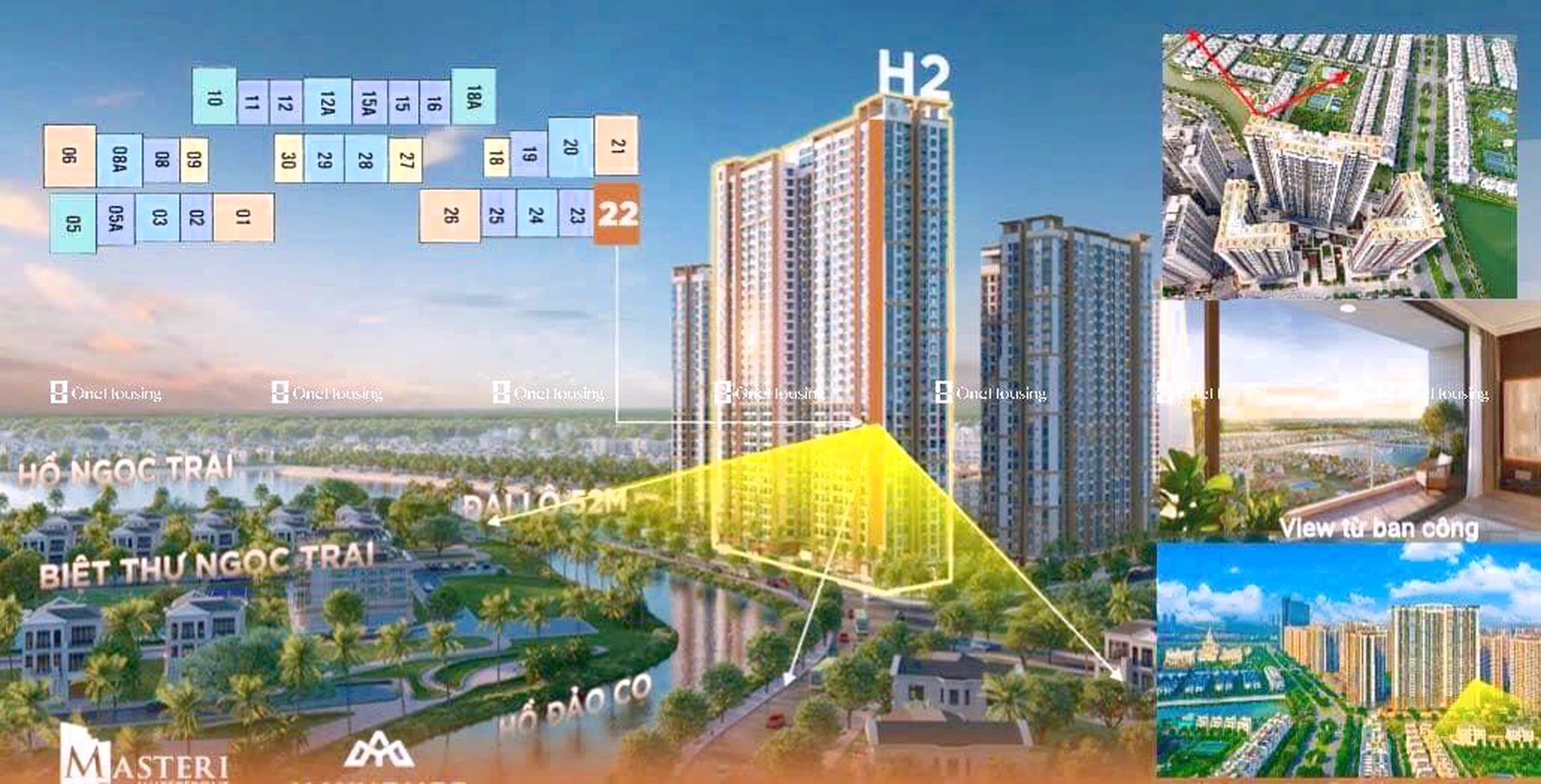 Căn 2PN+ toà H2 - Hawaii - Masteri Waterfront
