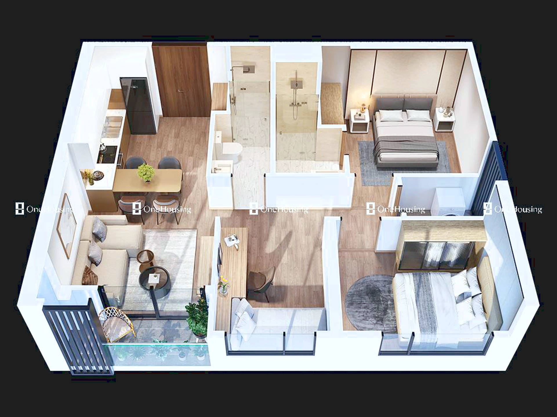 Căn 2PN+ toà H2 - Hawaii - Masteri Waterfront
