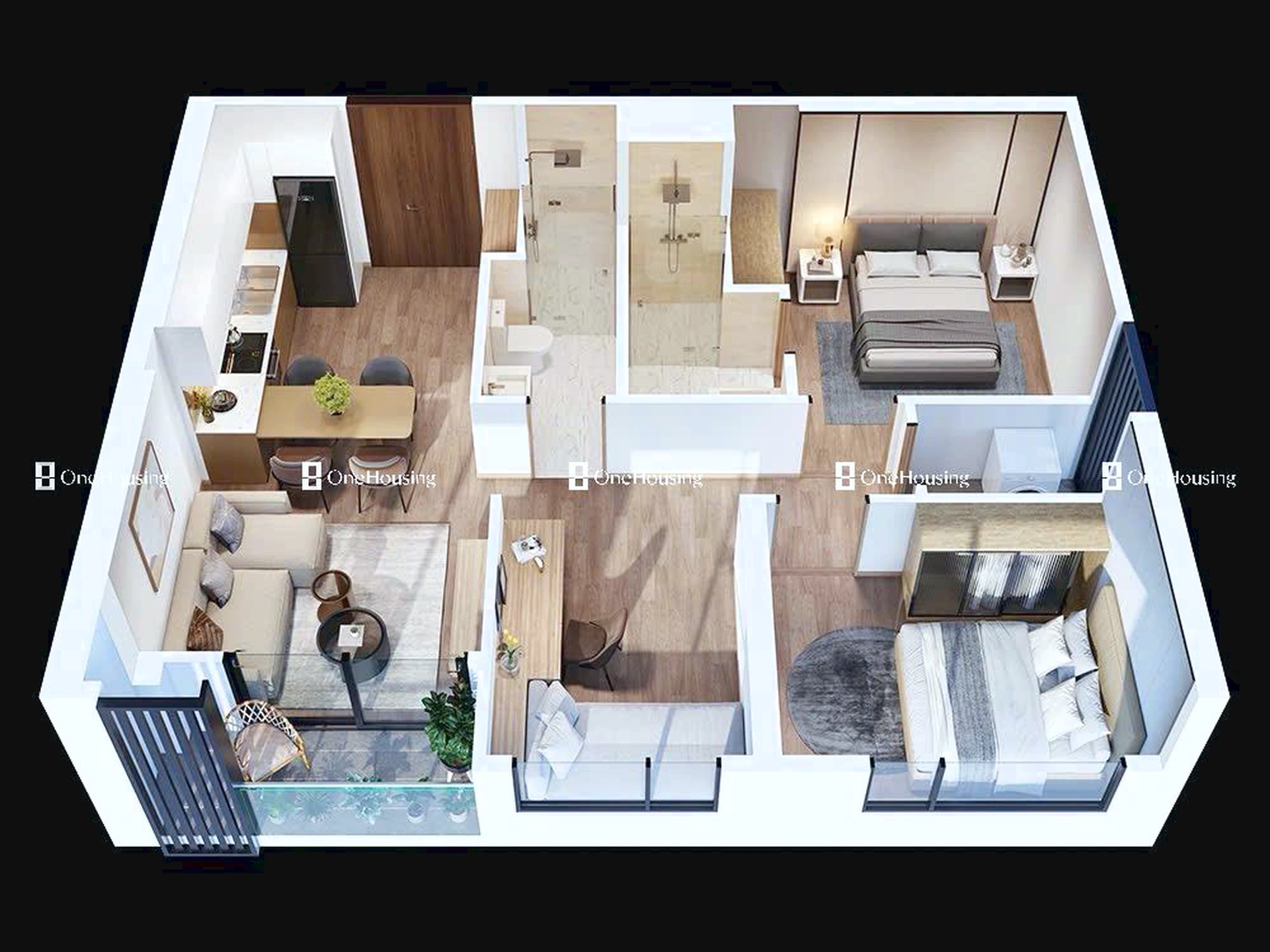 Căn 2PN+ toà H3 - Hawaii - Masteri Waterfront